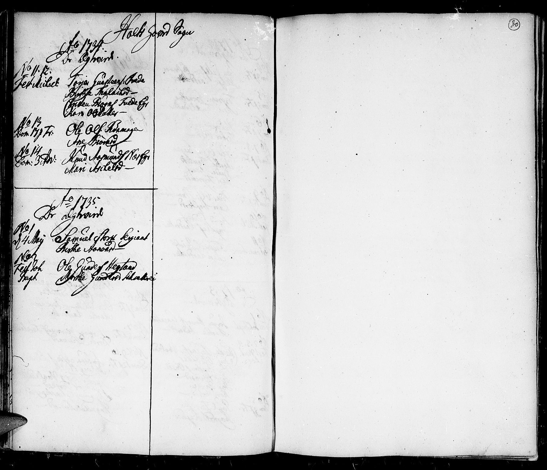 Holt sokneprestkontor, AV/SAK-1111-0021/F/Fa/L0001: Parish register (official) no. A 1 /1, 1721-1735, p. 30