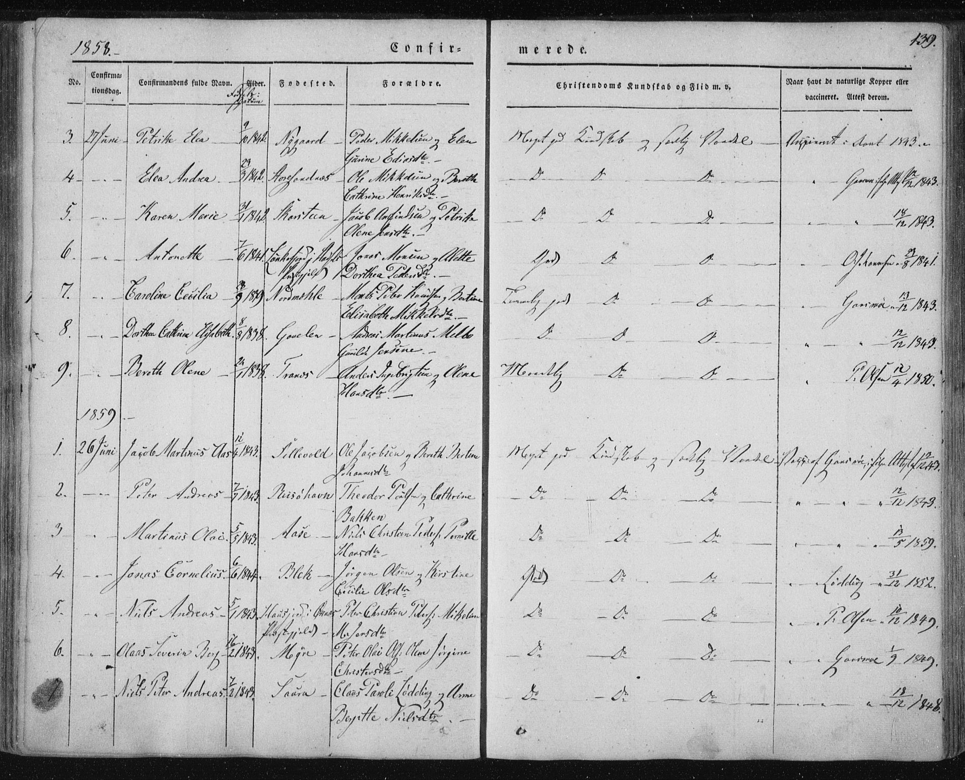 Ministerialprotokoller, klokkerbøker og fødselsregistre - Nordland, SAT/A-1459/897/L1396: Parish register (official) no. 897A04, 1842-1866, p. 139