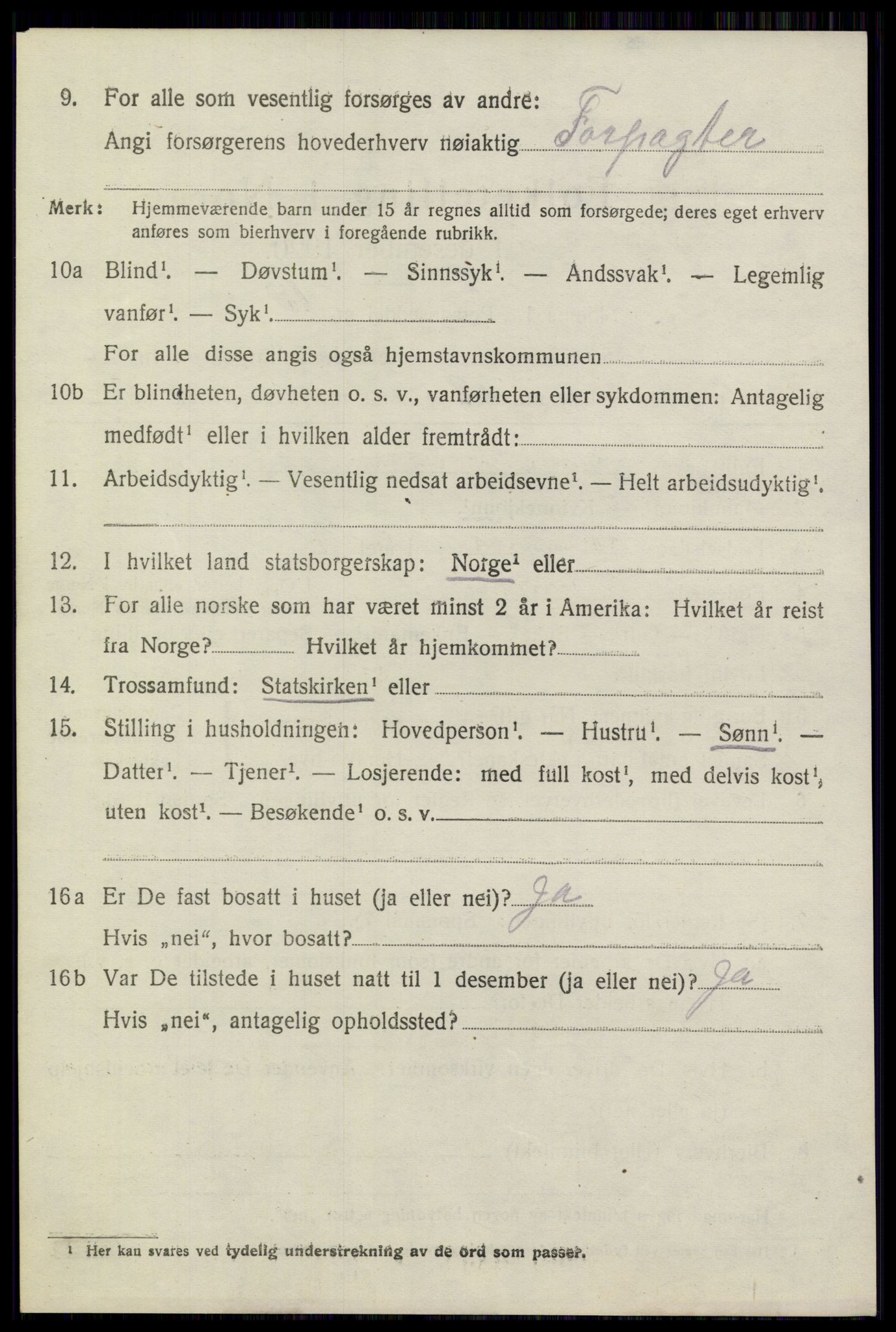 SAKO, 1920 census for Sannidal, 1920, p. 5376