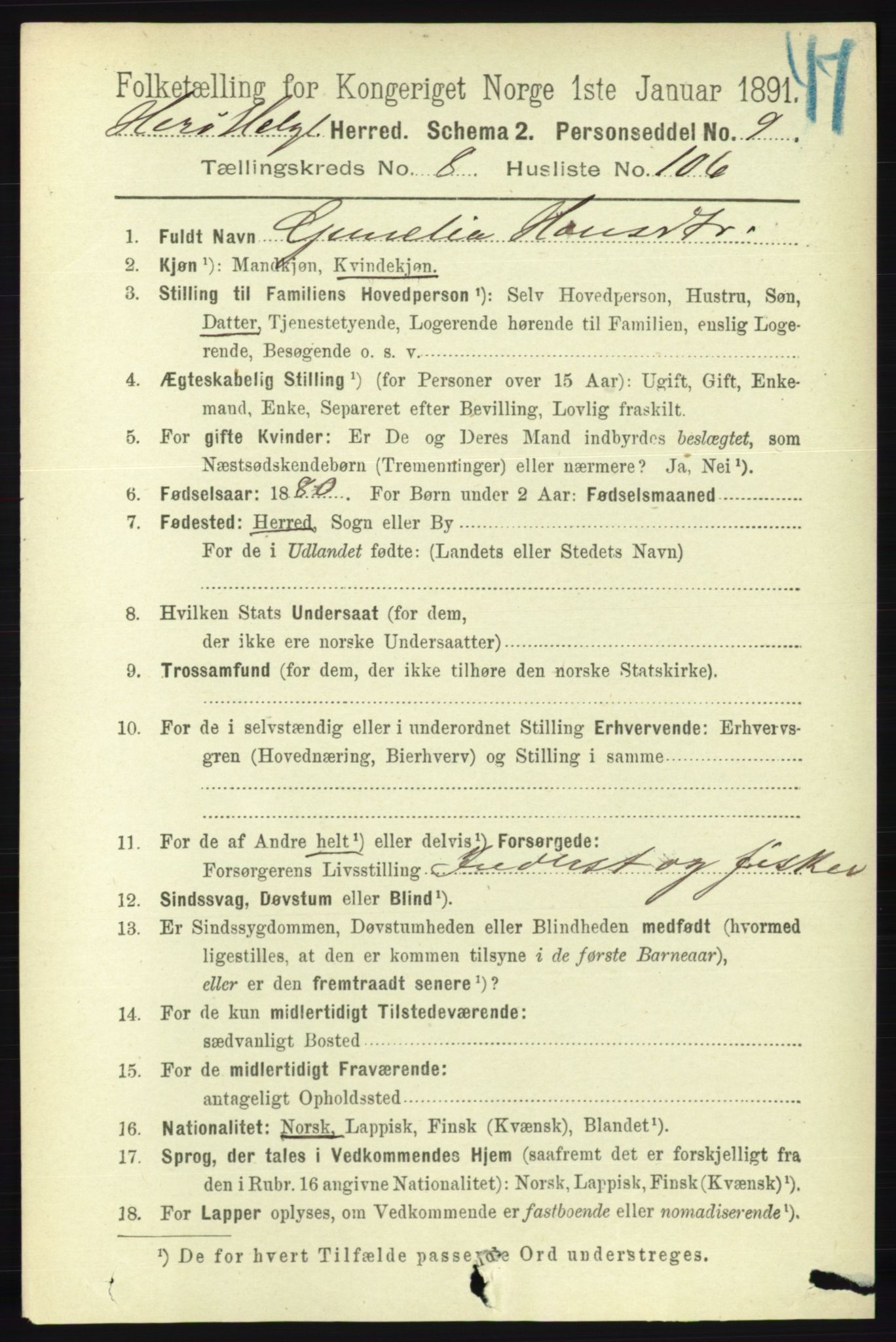 RA, 1891 census for 1818 Herøy, 1891, p. 3314