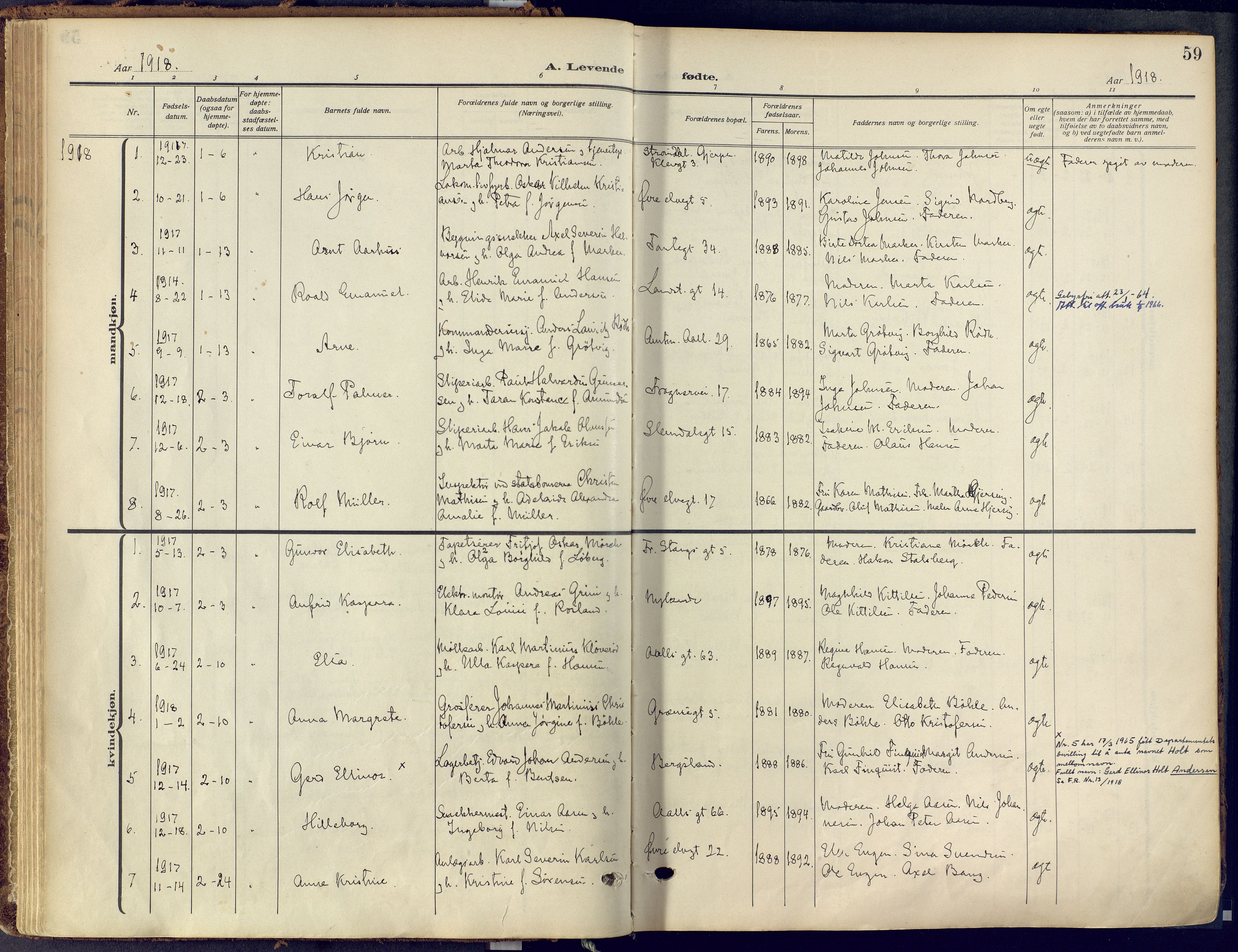 Skien kirkebøker, SAKO/A-302/F/Fa/L0013: Parish register (official) no. 13, 1915-1921, p. 59