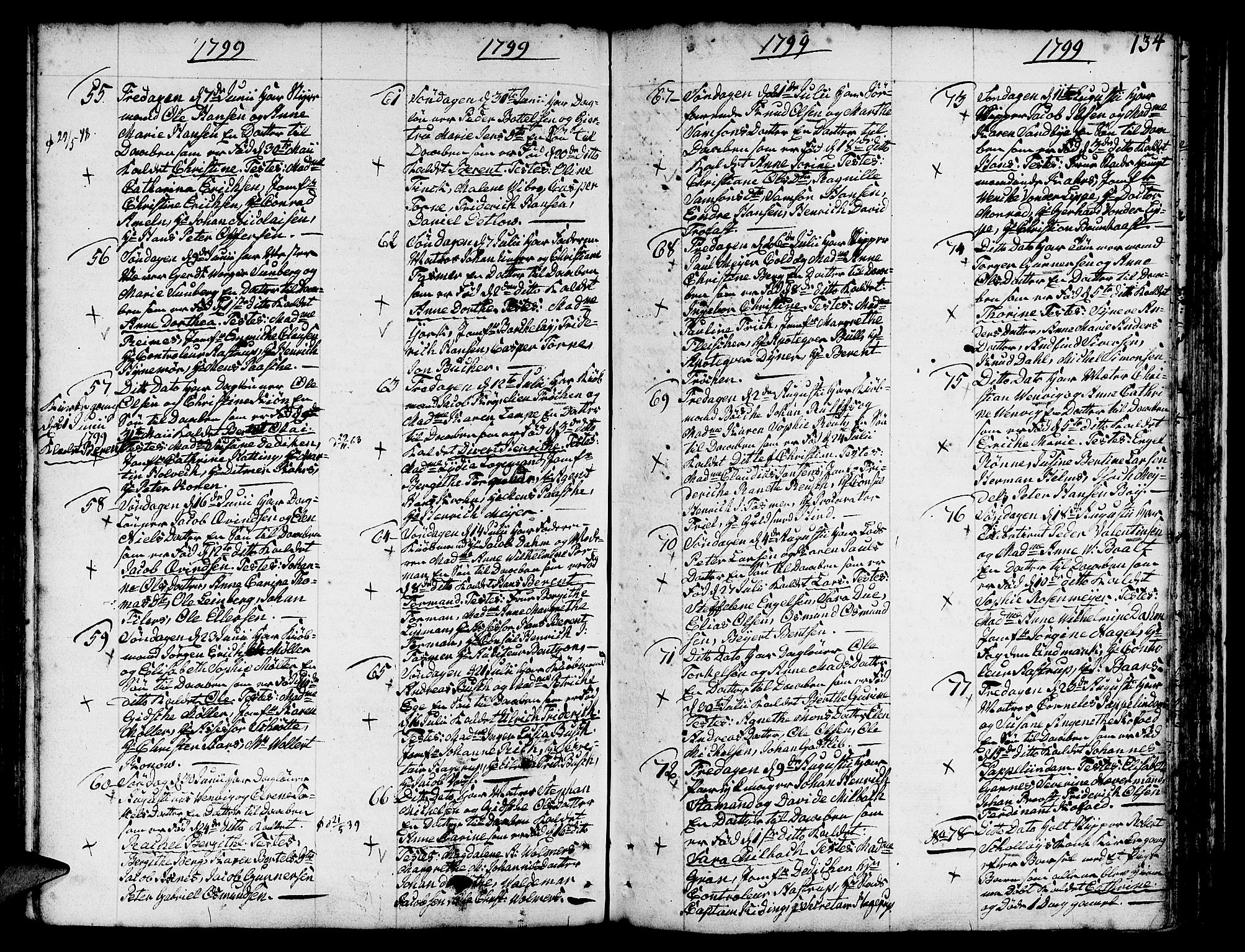 Nykirken Sokneprestembete, SAB/A-77101/H/Haa/L0005: Parish register (official) no. A 5, 1775-1808, p. 134