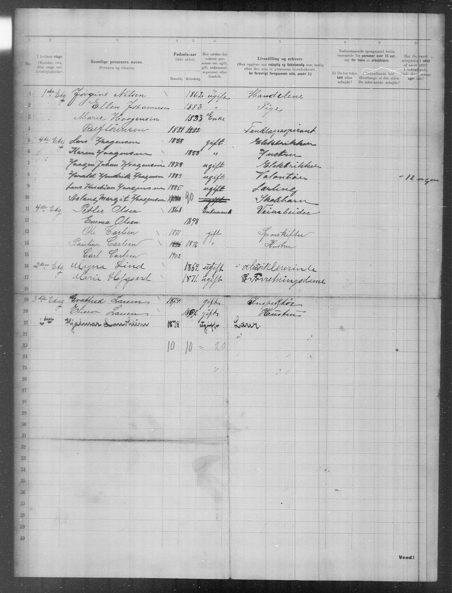 OBA, Municipal Census 1903 for Kristiania, 1903, p. 2690