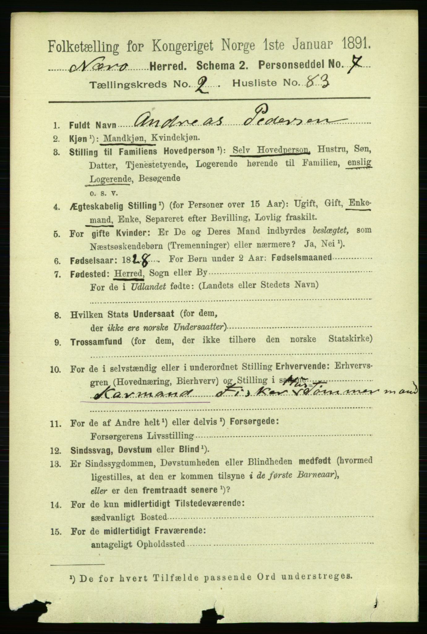 RA, 1891 census for 1751 Nærøy, 1891, p. 1212