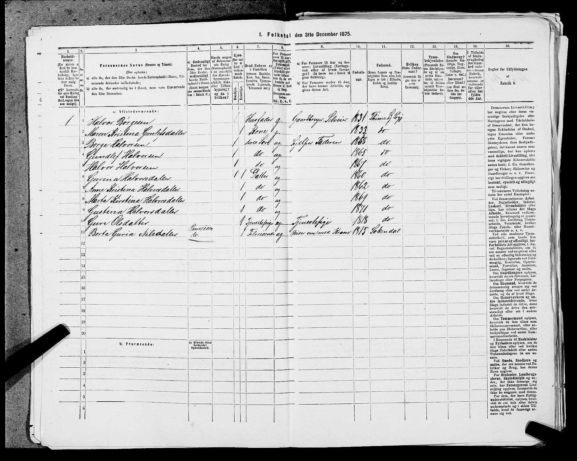 SAST, 1875 census for 1121P Lye, 1875, p. 481