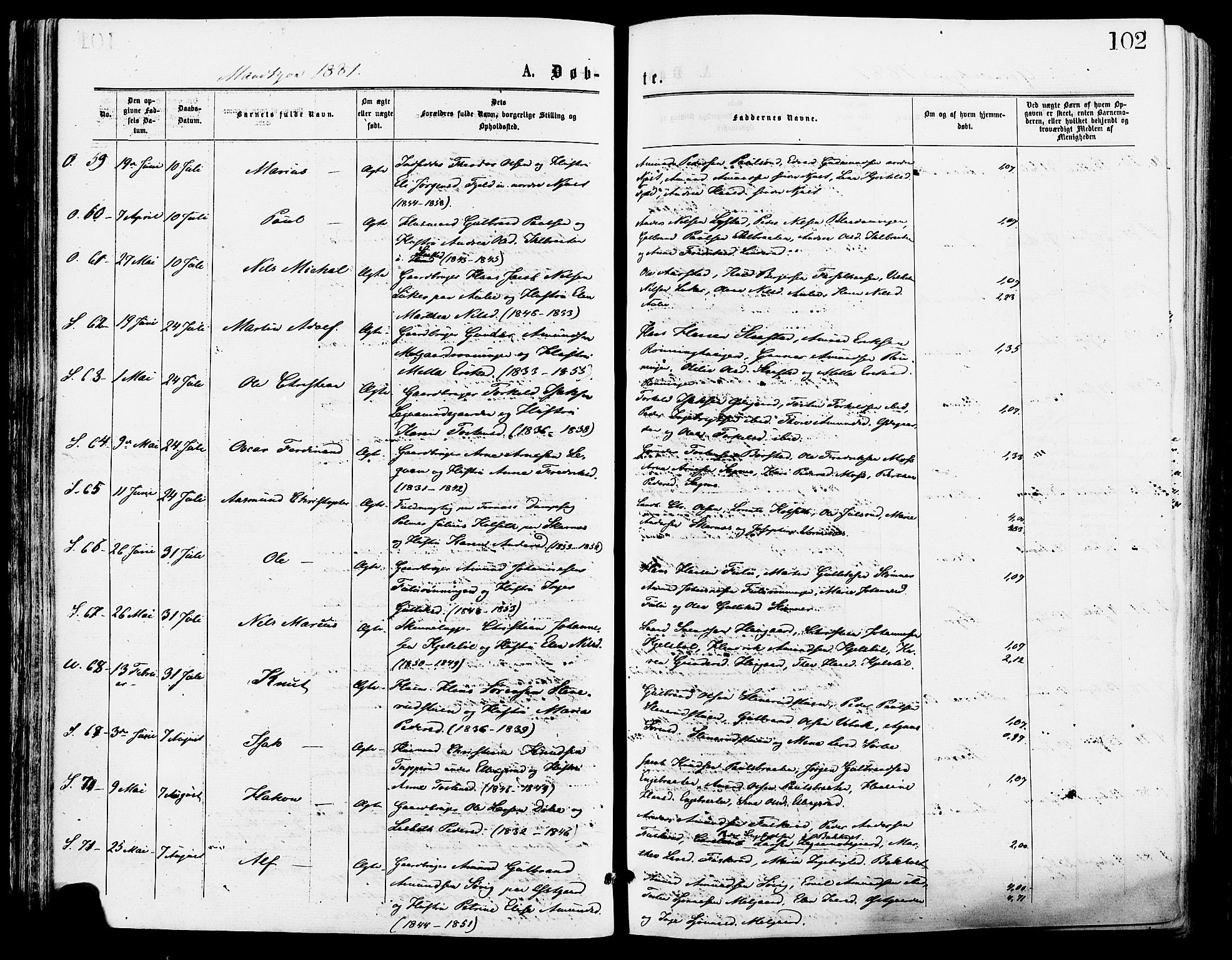 Sør-Odal prestekontor, SAH/PREST-030/H/Ha/Haa/L0005: Parish register (official) no. 5, 1876-1885, p. 102