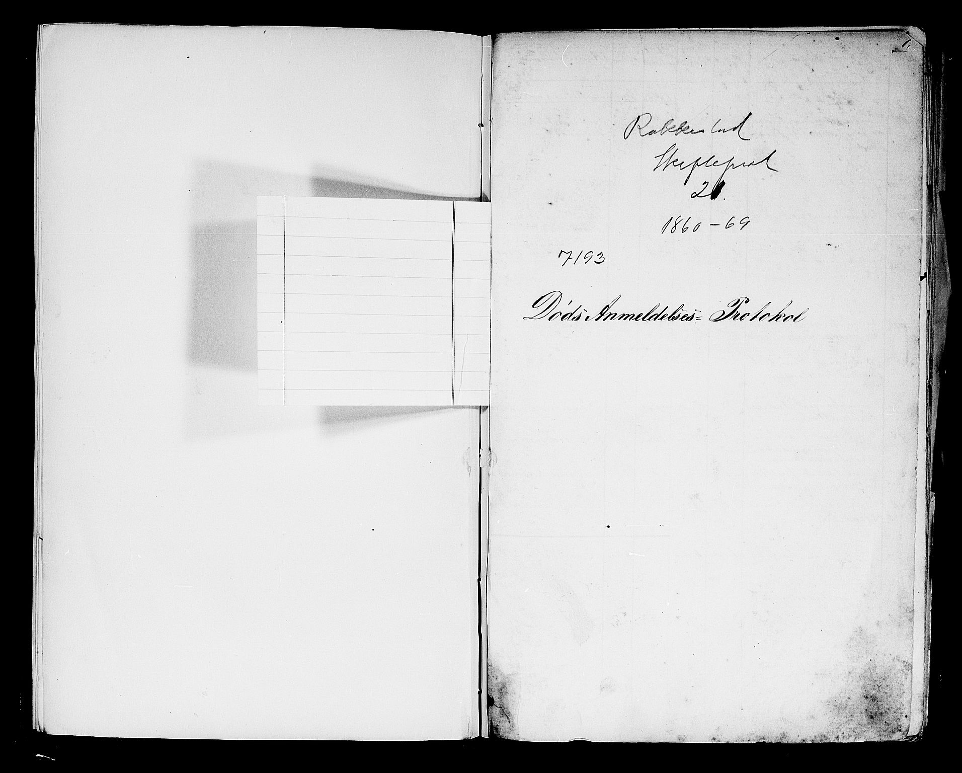 Rakkestad sorenskriveri, AV/SAO-A-10686/H/Ha/Haa/L0003: Dødsanmeldelsesprotokoller, 1860-1868, p. 1