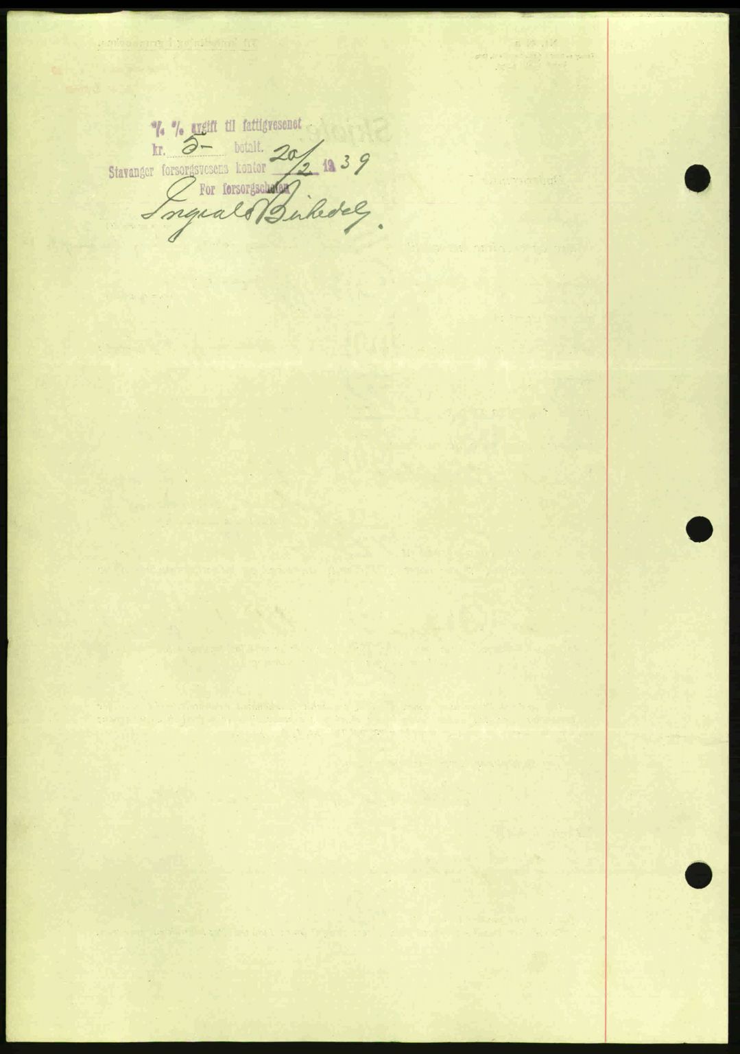 Stavanger byrett, AV/SAST-A-100455/002/G/Gb/L0014: Mortgage book no. A4, 1938-1939, Diary no: : 396/1939