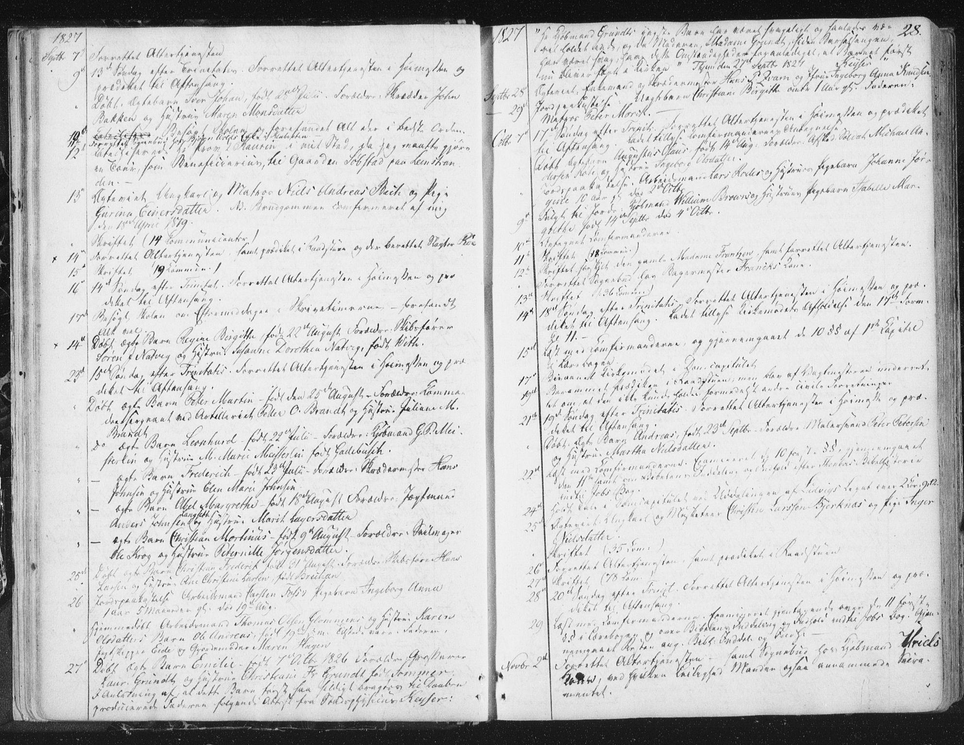 Ministerialprotokoller, klokkerbøker og fødselsregistre - Sør-Trøndelag, SAT/A-1456/602/L0127: Curate's parish register no. 602B01, 1821-1875, p. 28