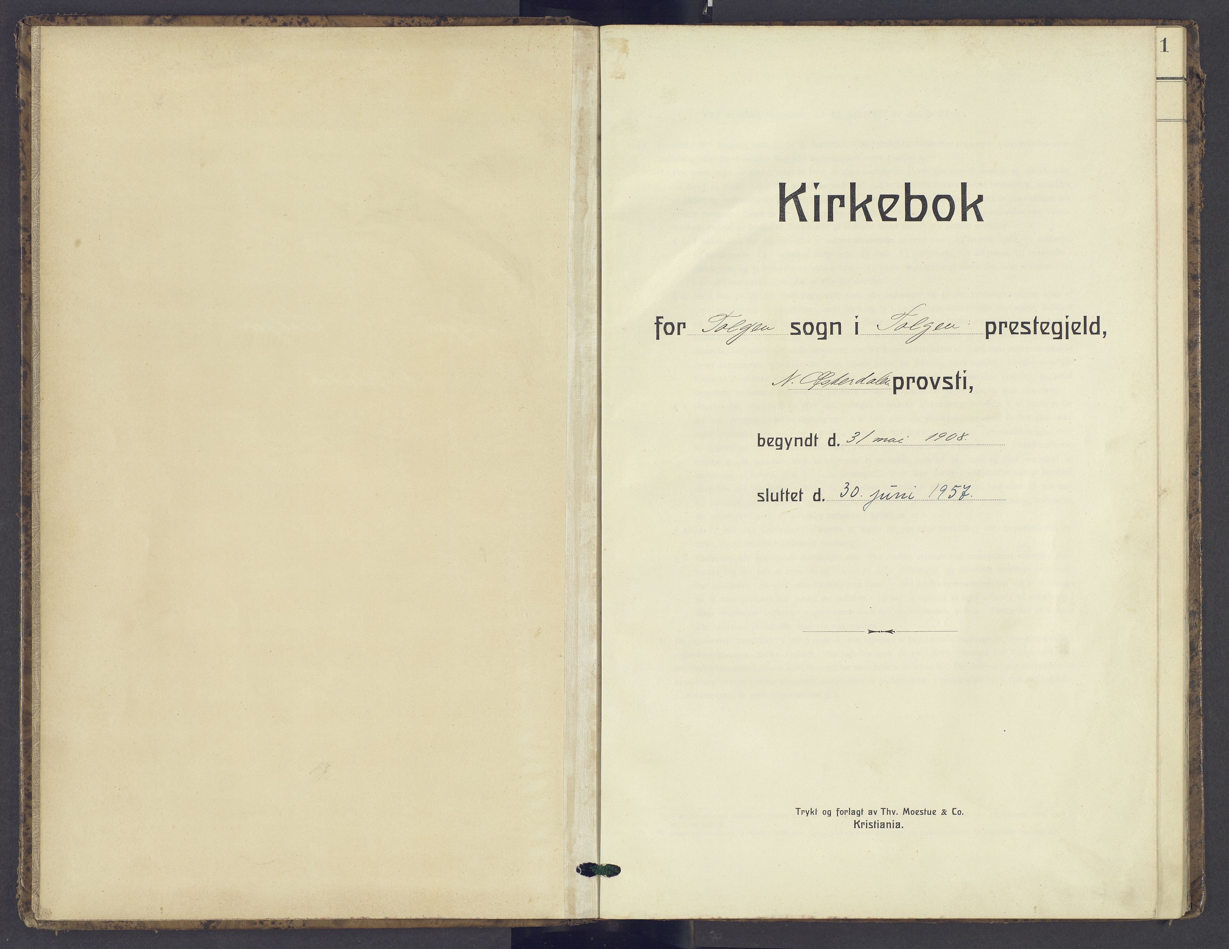 Tolga prestekontor, AV/SAH-PREST-062/K/L0016: Parish register (official) no. 16, 1908-1957