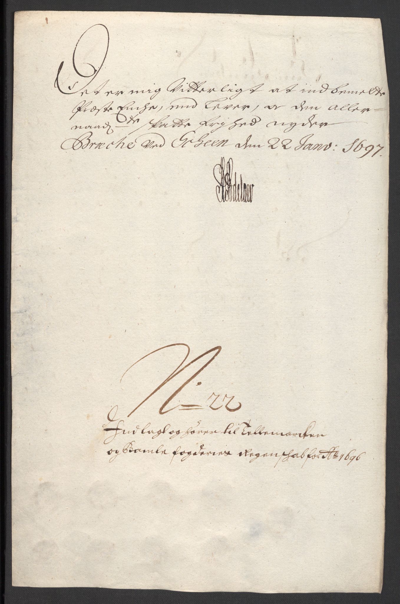 Rentekammeret inntil 1814, Reviderte regnskaper, Fogderegnskap, RA/EA-4092/R36/L2095: Fogderegnskap Øvre og Nedre Telemark og Bamble, 1696, p. 192