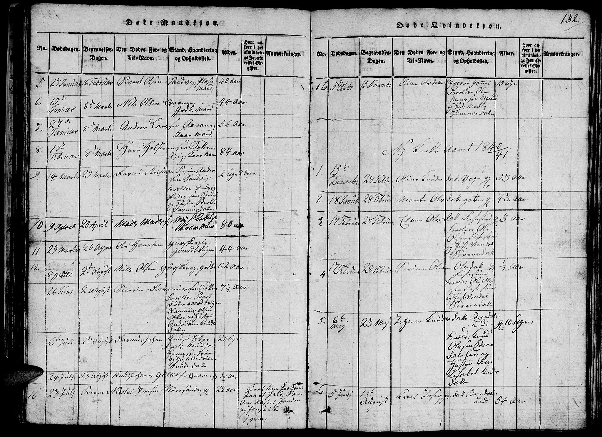 Ministerialprotokoller, klokkerbøker og fødselsregistre - Møre og Romsdal, SAT/A-1454/503/L0046: Parish register (copy) no. 503C01, 1816-1842, p. 132