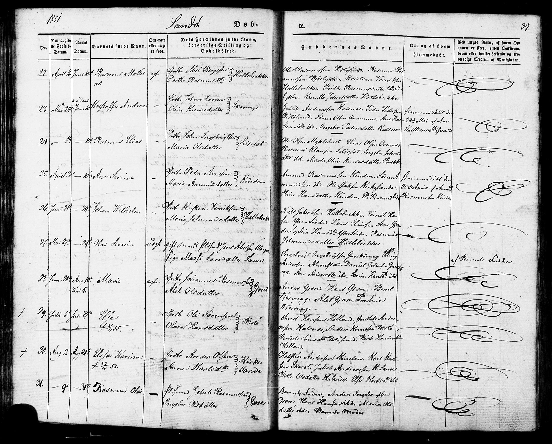 Ministerialprotokoller, klokkerbøker og fødselsregistre - Møre og Romsdal, SAT/A-1454/503/L0034: Parish register (official) no. 503A02, 1841-1884, p. 39
