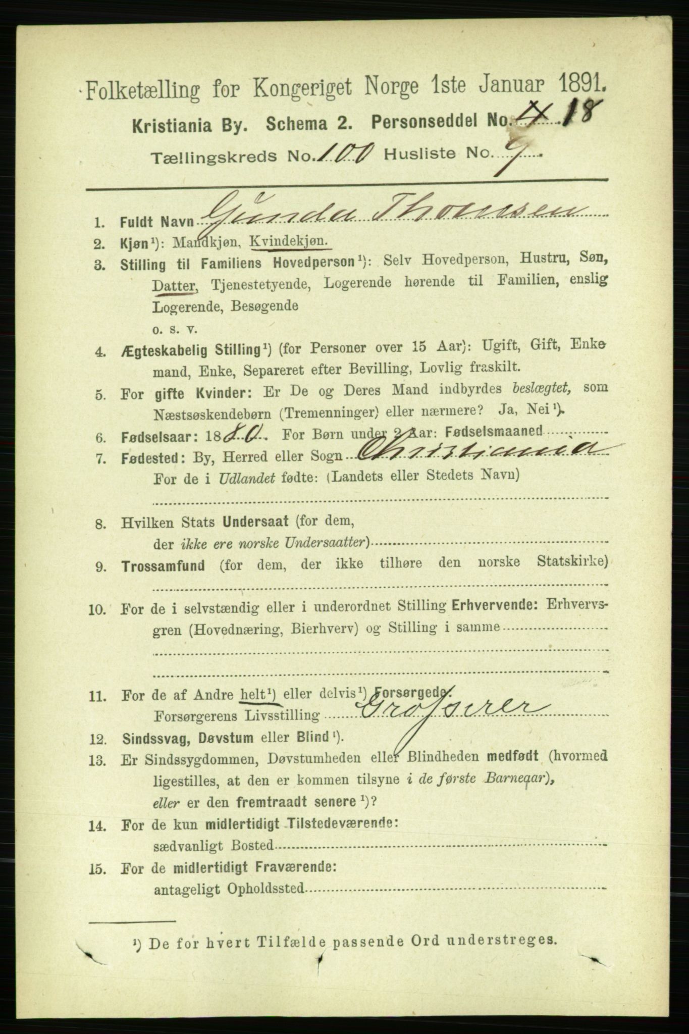RA, 1891 census for 0301 Kristiania, 1891, p. 49576