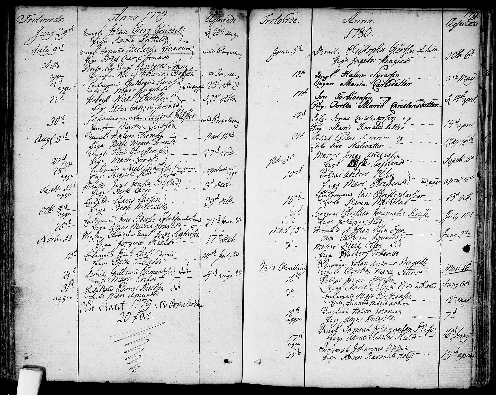 Garnisonsmenigheten Kirkebøker, SAO/A-10846/F/Fa/L0003: Parish register (official) no. 3, 1777-1809, p. 179