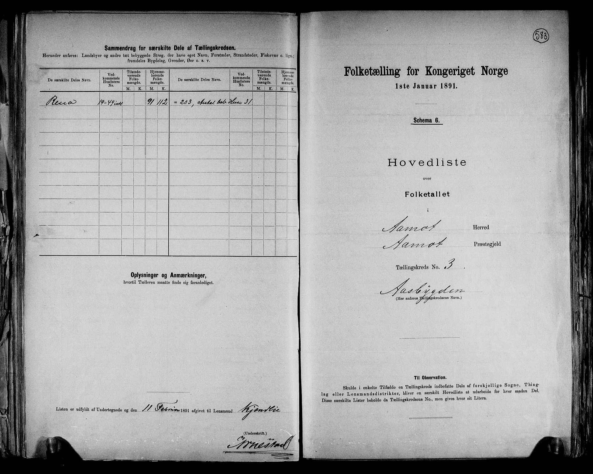 RA, 1891 census for 0429 Åmot, 1891, p. 12