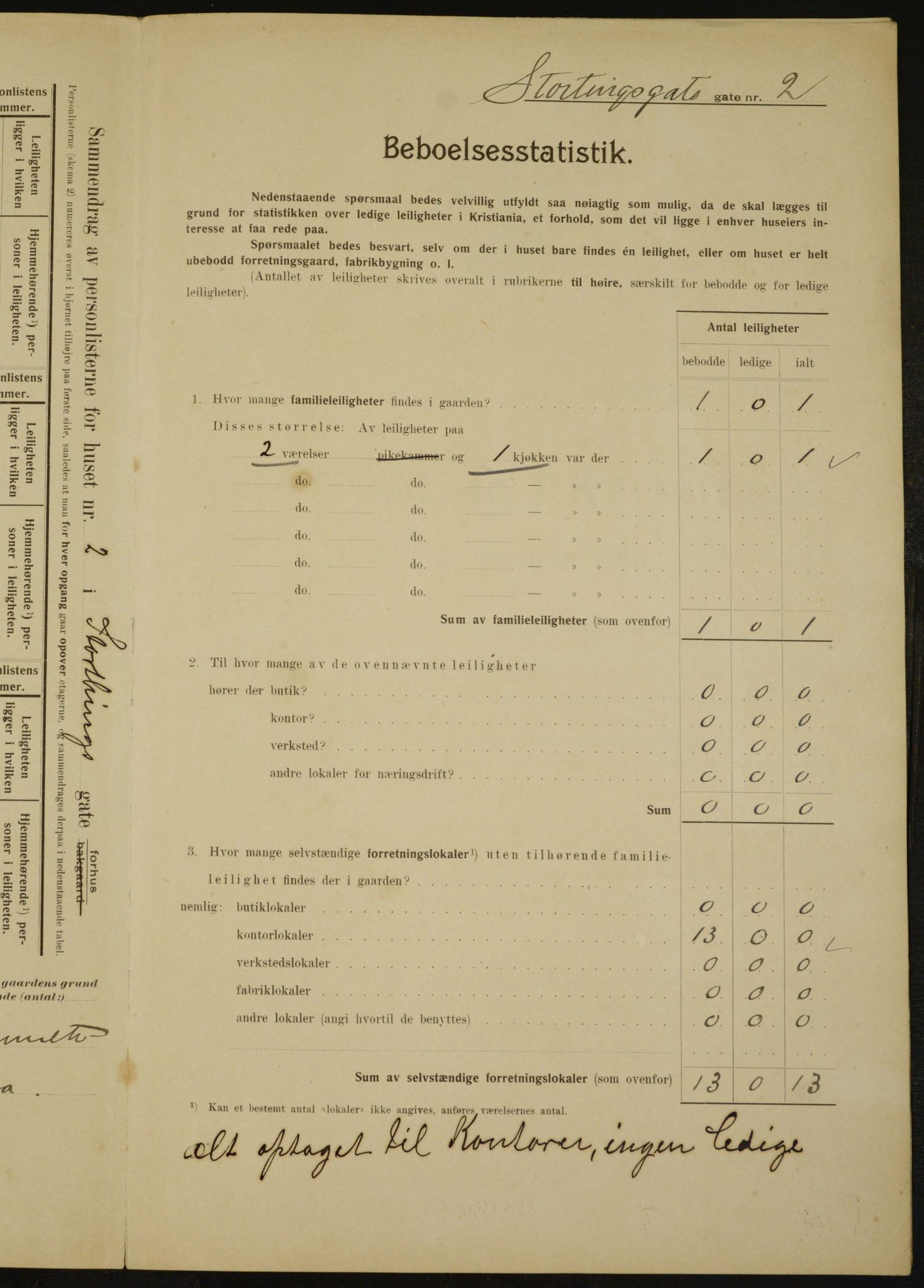 OBA, Municipal Census 1910 for Kristiania, 1910, p. 98311