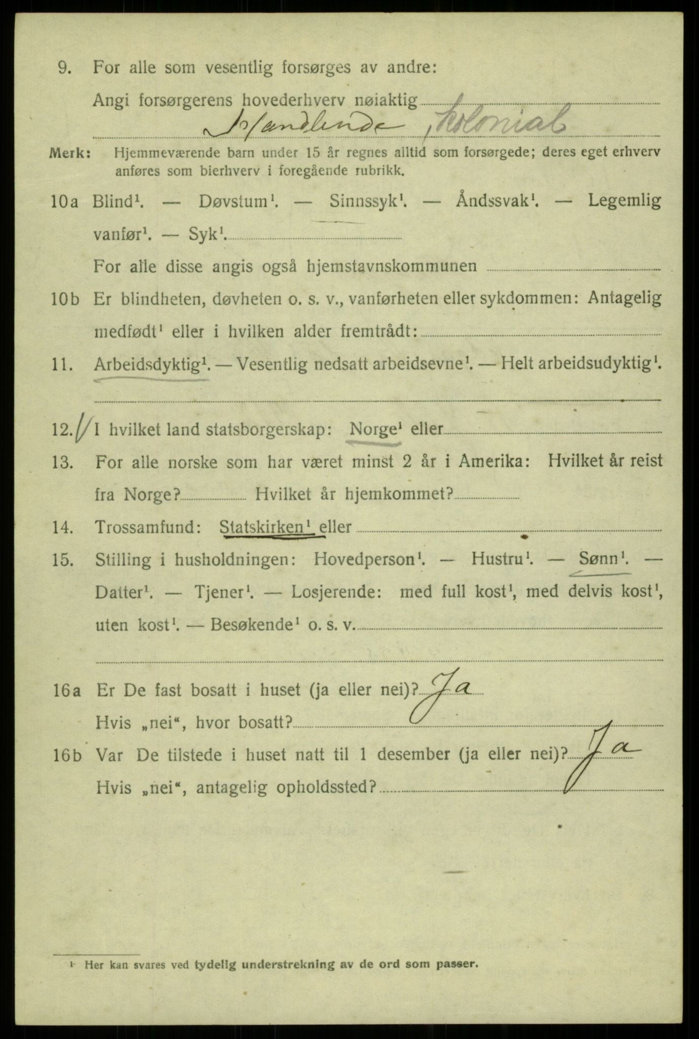 SAB, 1920 census for Bergen, 1920, p. 96291