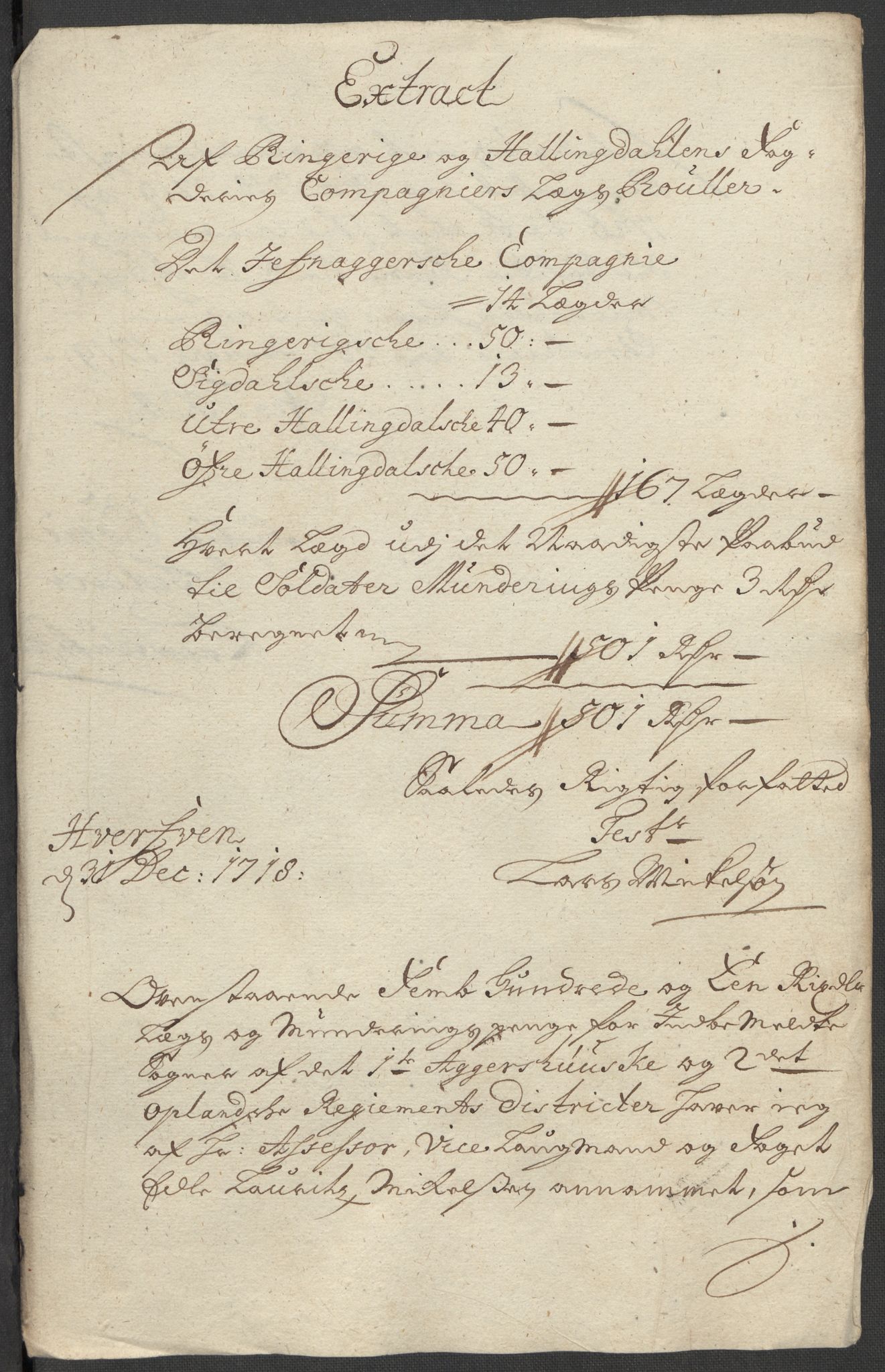 Rentekammeret inntil 1814, Reviderte regnskaper, Fogderegnskap, AV/RA-EA-4092/R23/L1476: Fogderegnskap Ringerike og Hallingdal, 1718, p. 34