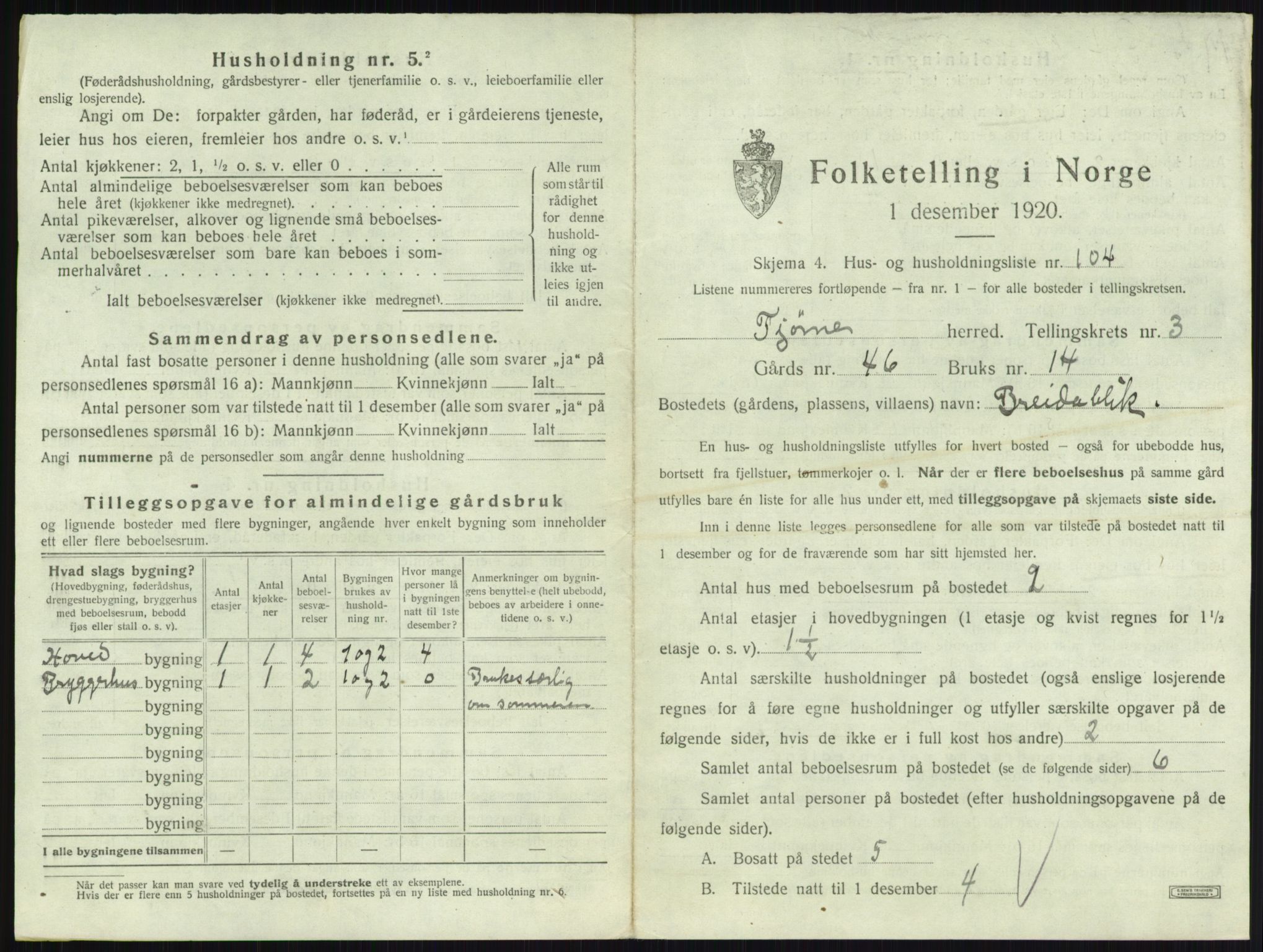 SAKO, 1920 census for Tjøme, 1920, p. 1116