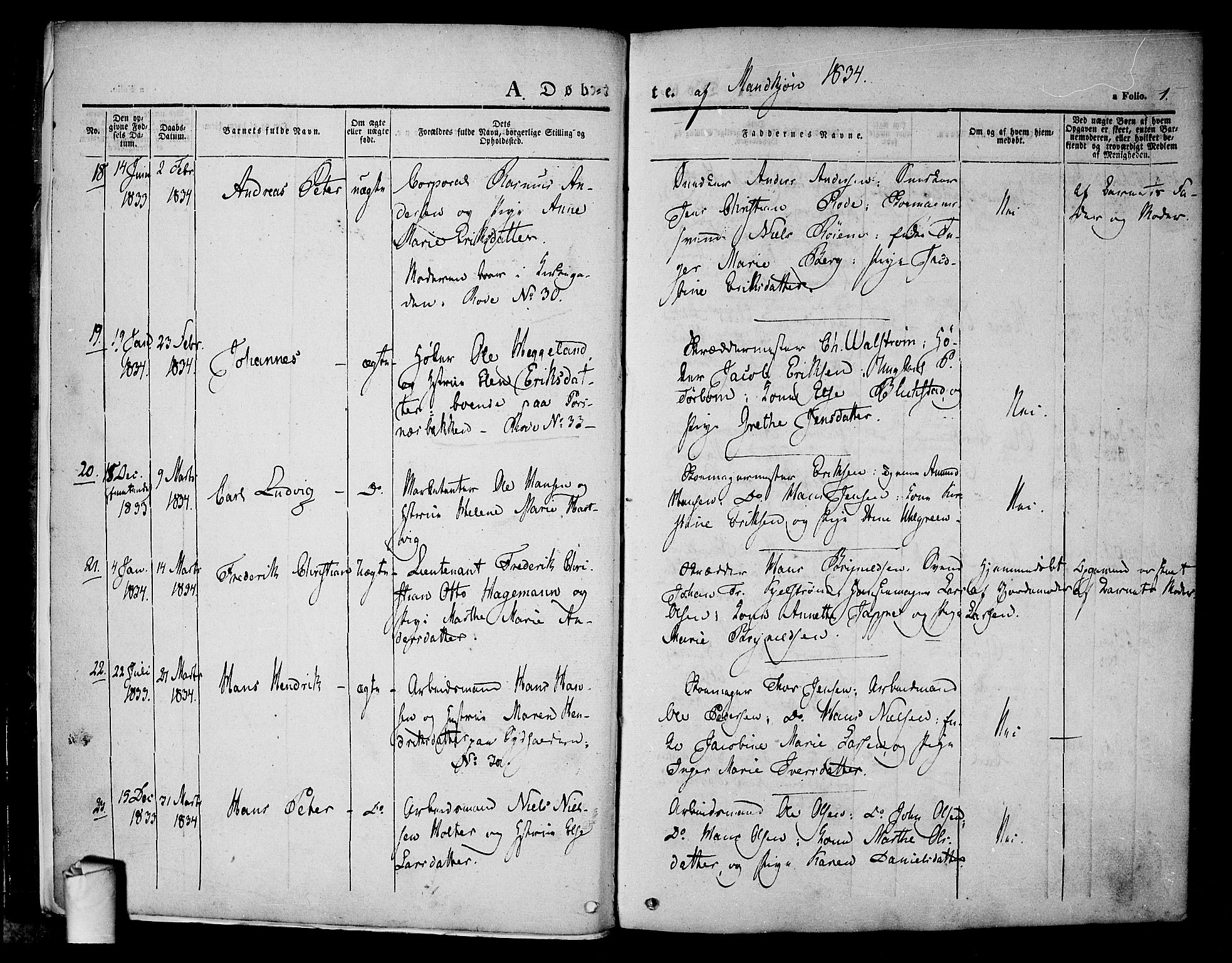 Halden prestekontor Kirkebøker, AV/SAO-A-10909/F/Fa/L0005: Parish register (official) no. I 5, 1834-1845, p. 1