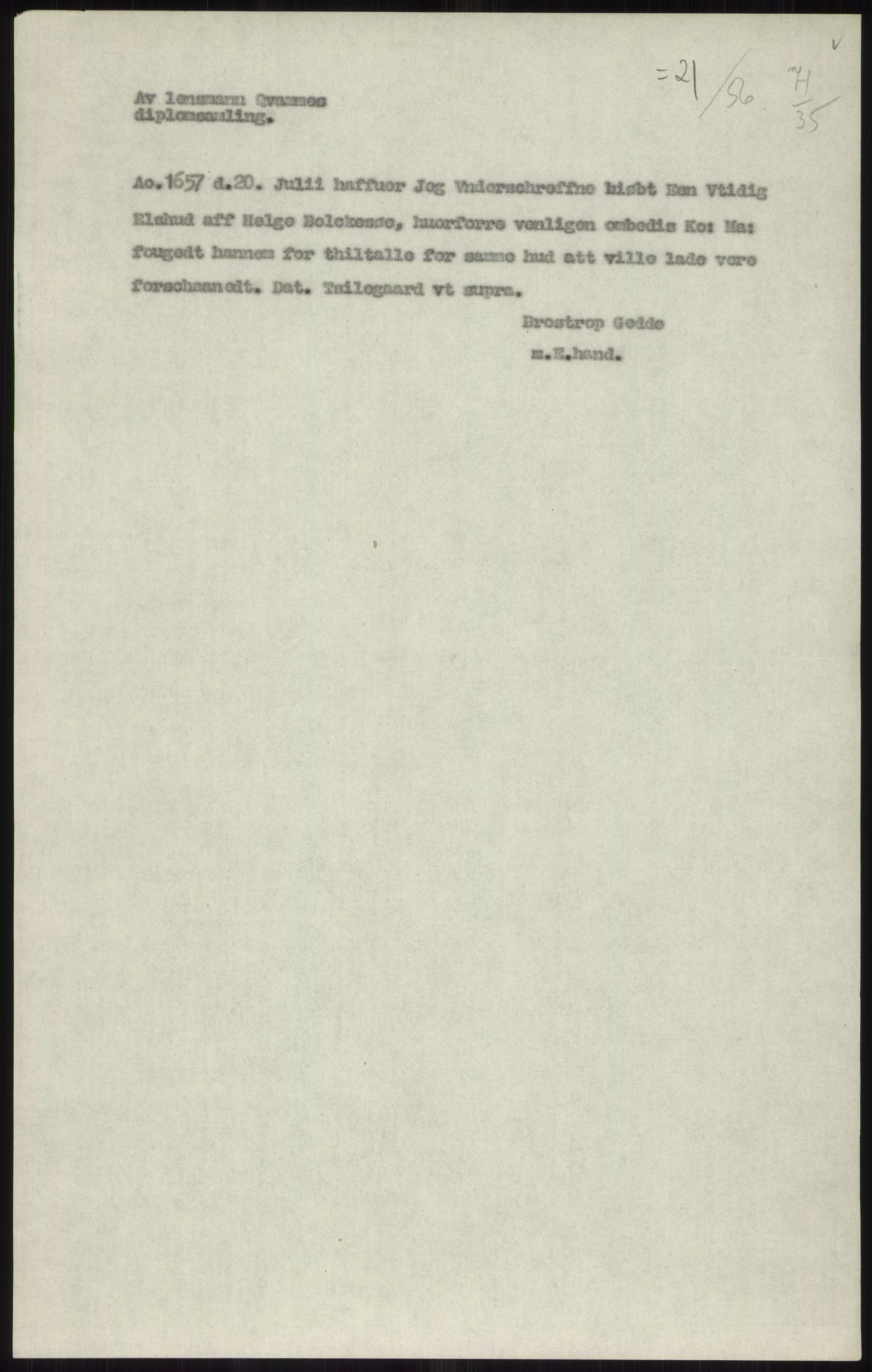 Samlinger til kildeutgivelse, Diplomavskriftsamlingen, AV/RA-EA-4053/H/Ha, p. 2599