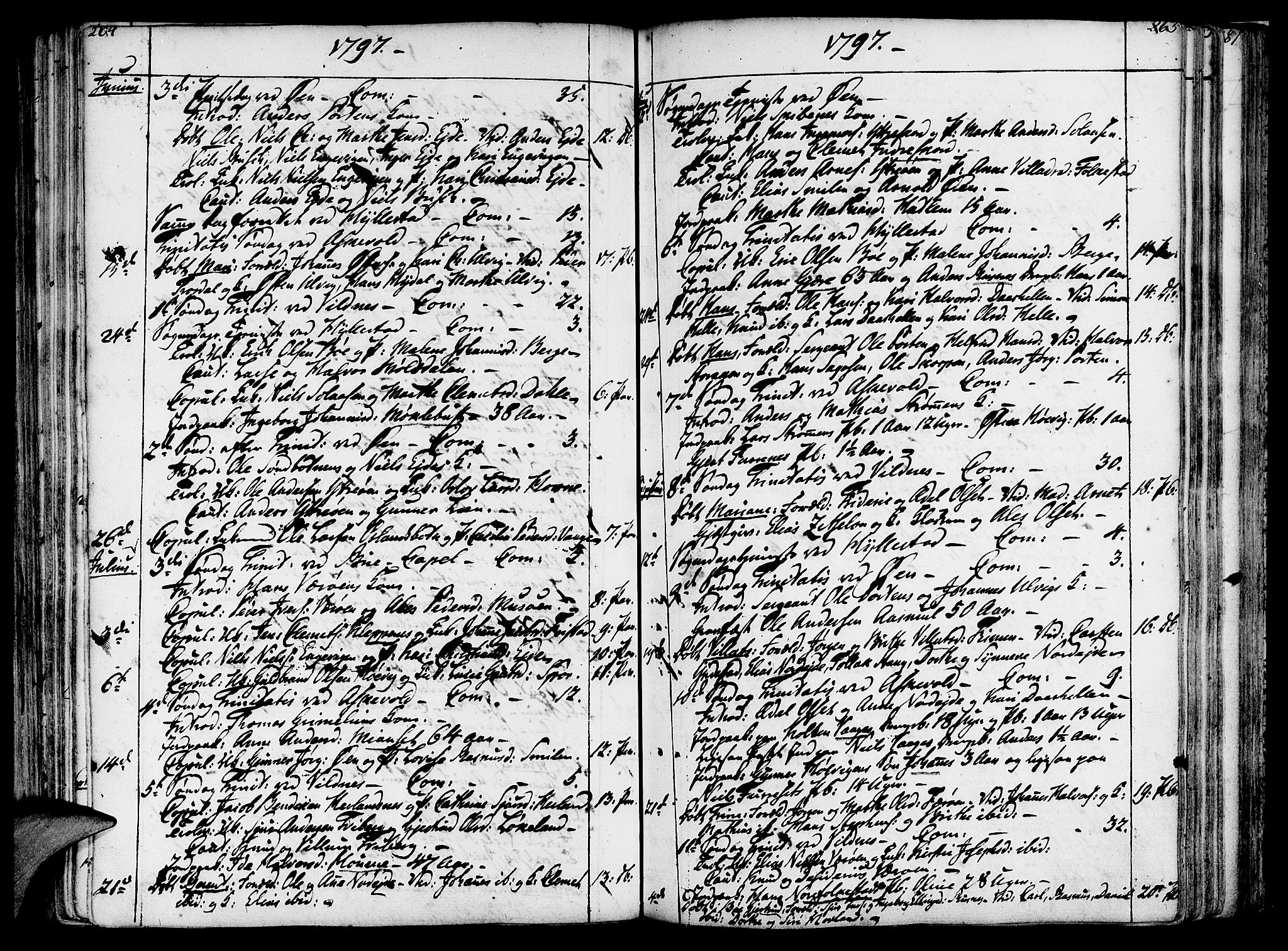 Askvoll sokneprestembete, SAB/A-79501/H/Haa/Haaa/L0009: Parish register (official) no. A 9, 1776-1821, p. 264-265