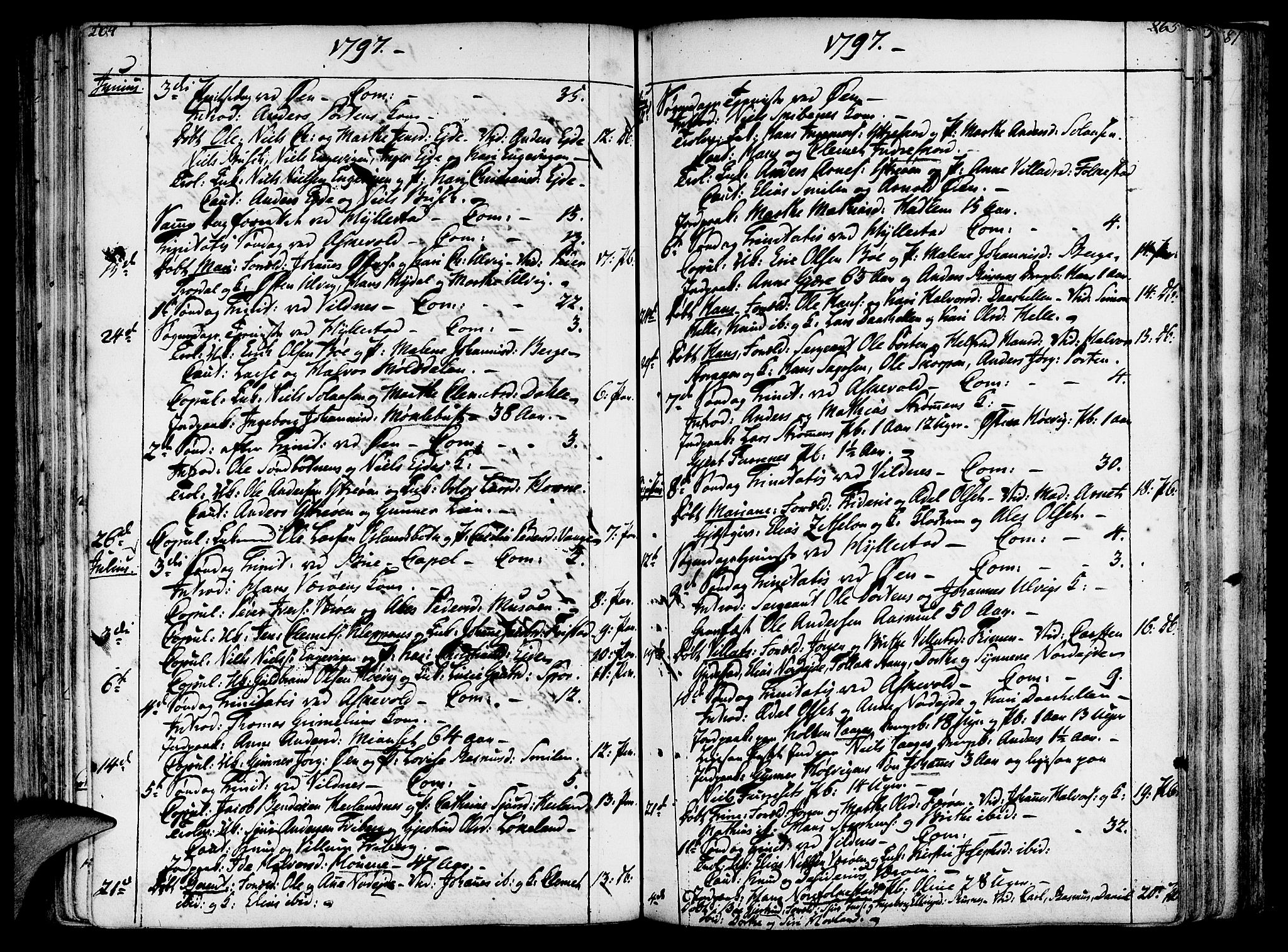 Askvoll sokneprestembete, AV/SAB-A-79501/H/Haa/Haaa/L0009: Parish register (official) no. A 9, 1776-1821, p. 264-265