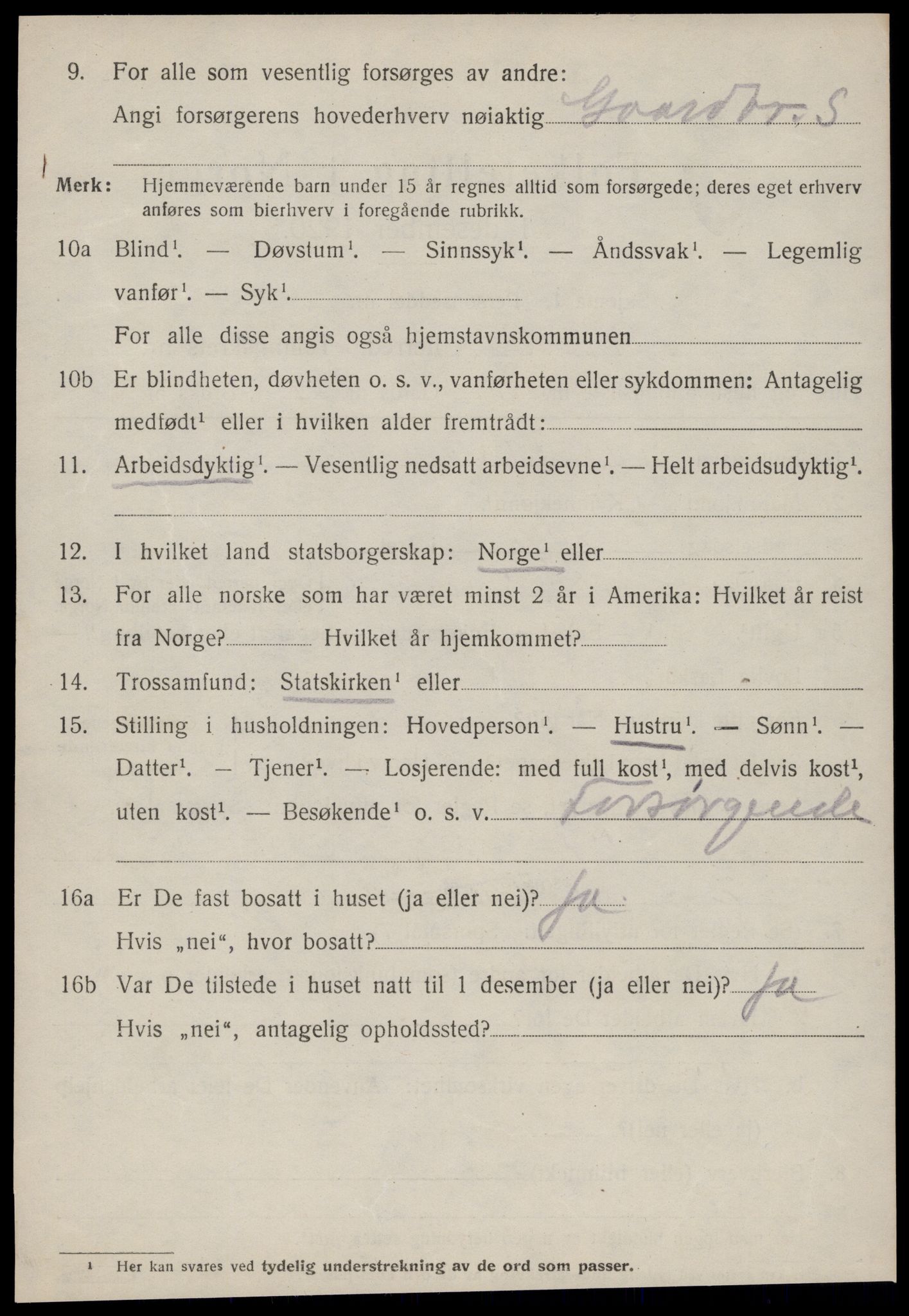 SAT, 1920 census for Stranda, 1920, p. 546