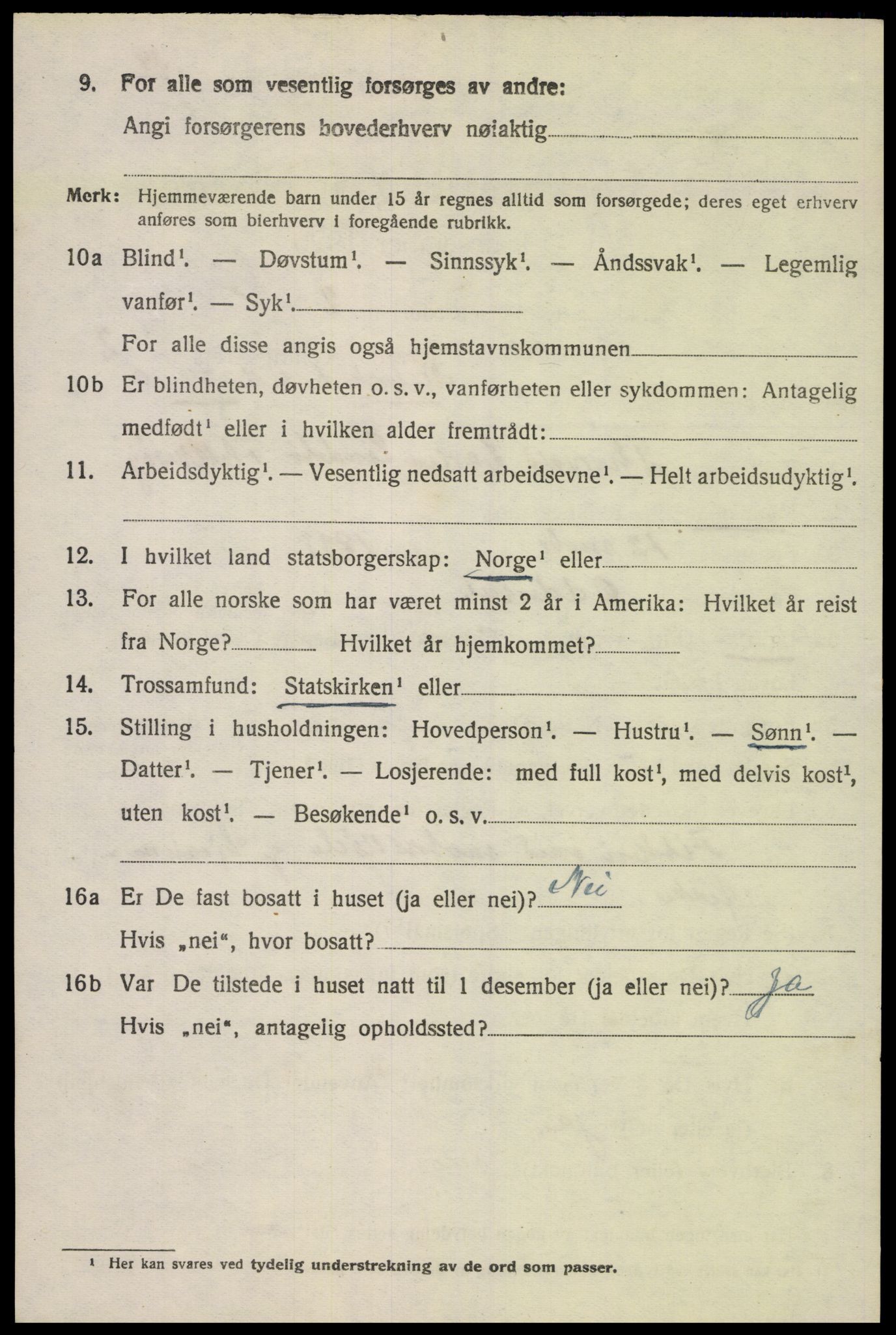 SAK, 1920 census for Randesund, 1920, p. 1447