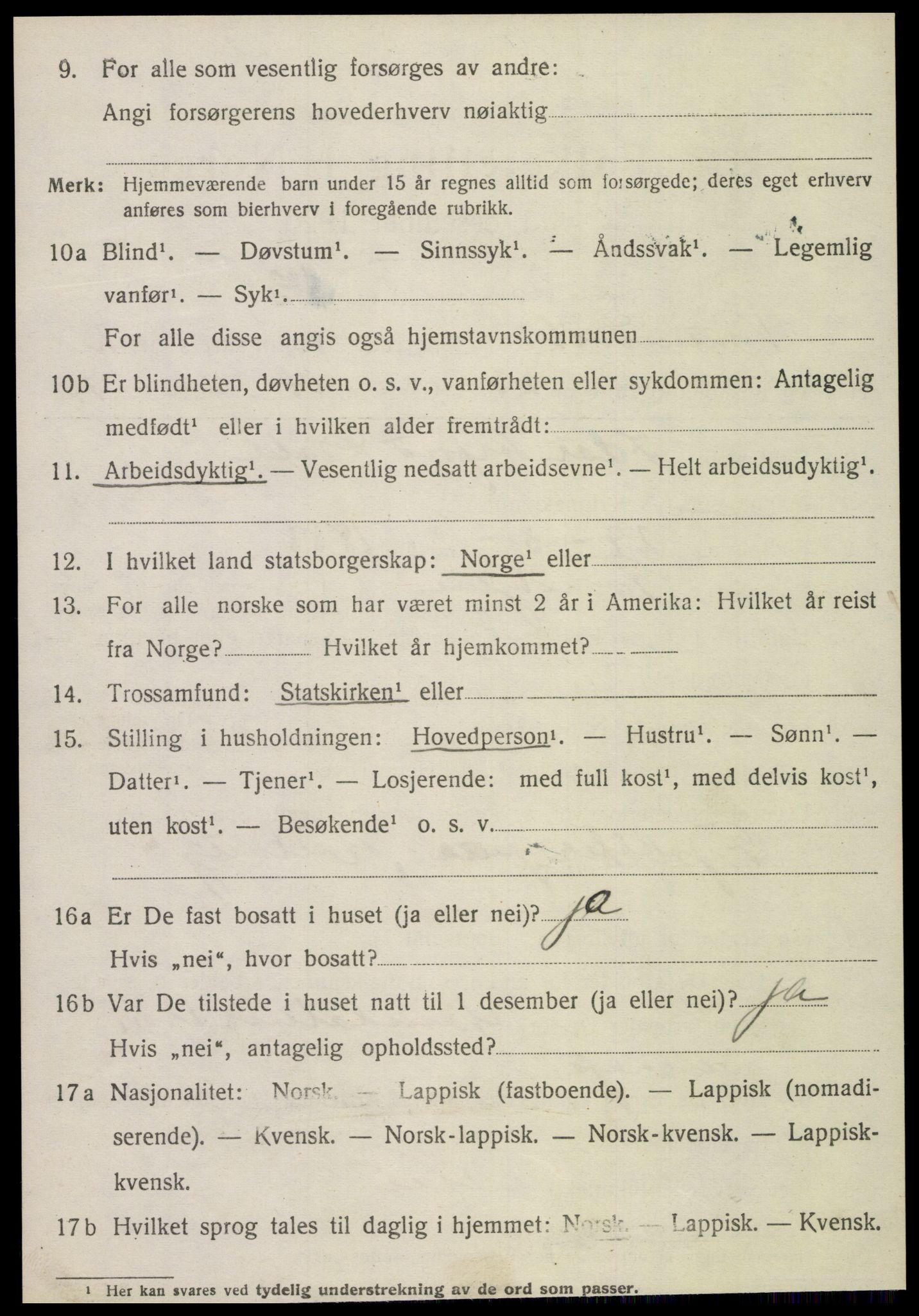 SAT, 1920 census for Vemundvik, 1920, p. 2854