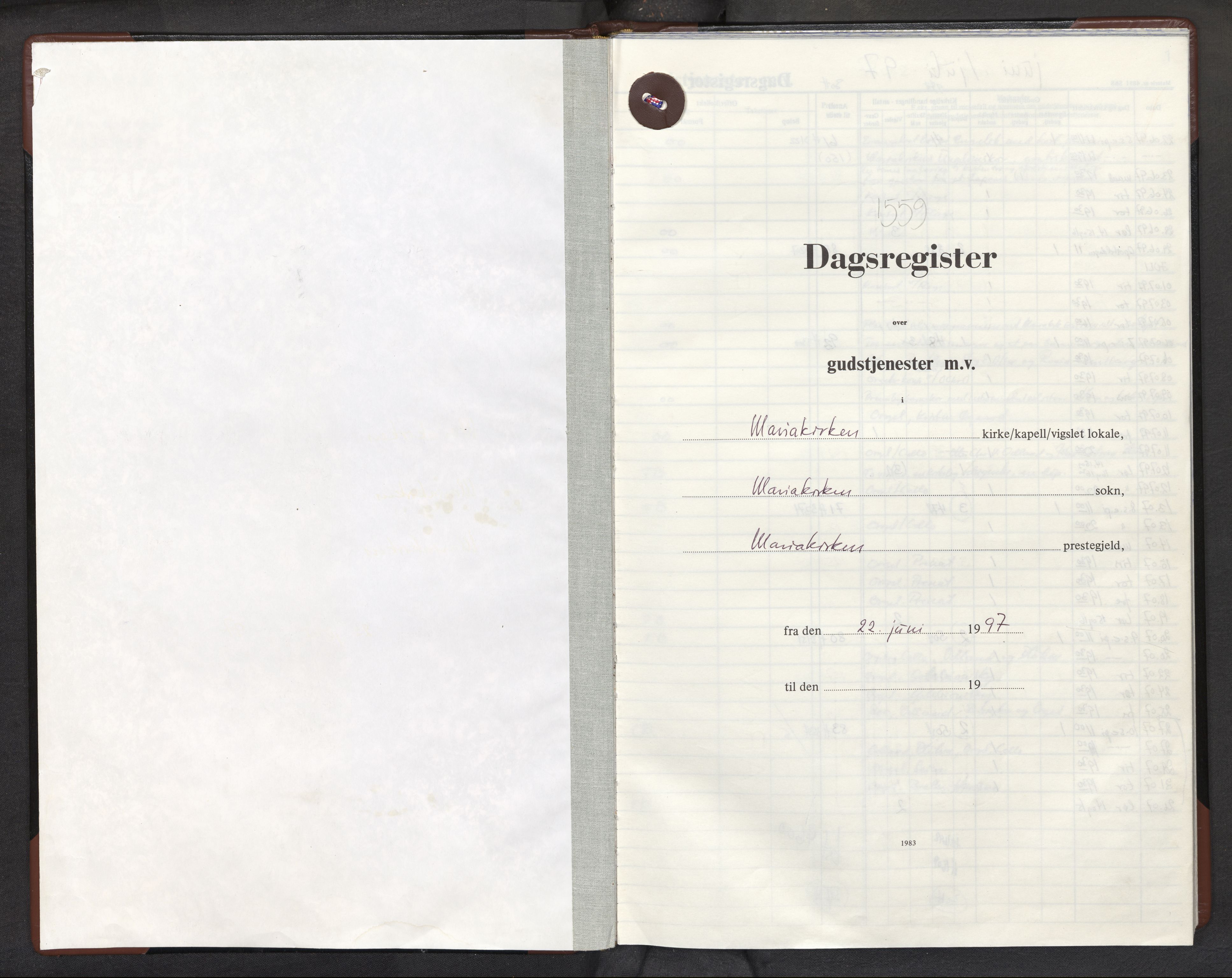 Mariakirken Sokneprestembete, SAB/A-76901: Diary records no. A 1, 1997-2010