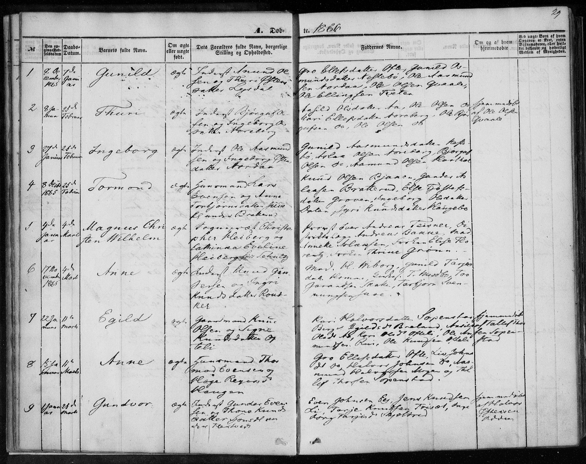 Lårdal kirkebøker, SAKO/A-284/F/Fa/L0006: Parish register (official) no. I 6, 1861-1886, p. 29