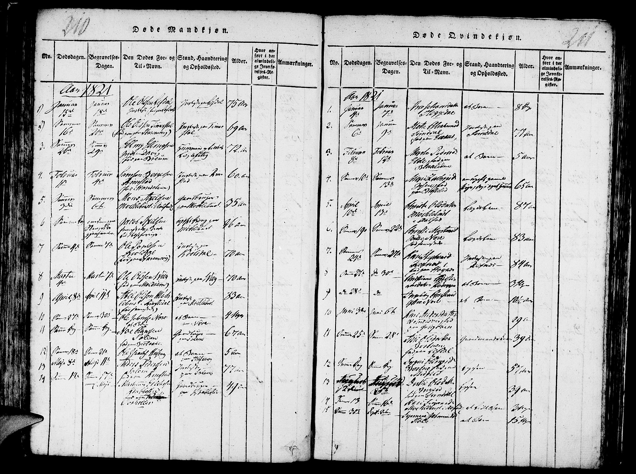 Davik sokneprestembete, AV/SAB-A-79701/H/Haa/Haaa/L0003: Parish register (official) no. A 3, 1816-1830, p. 210-211