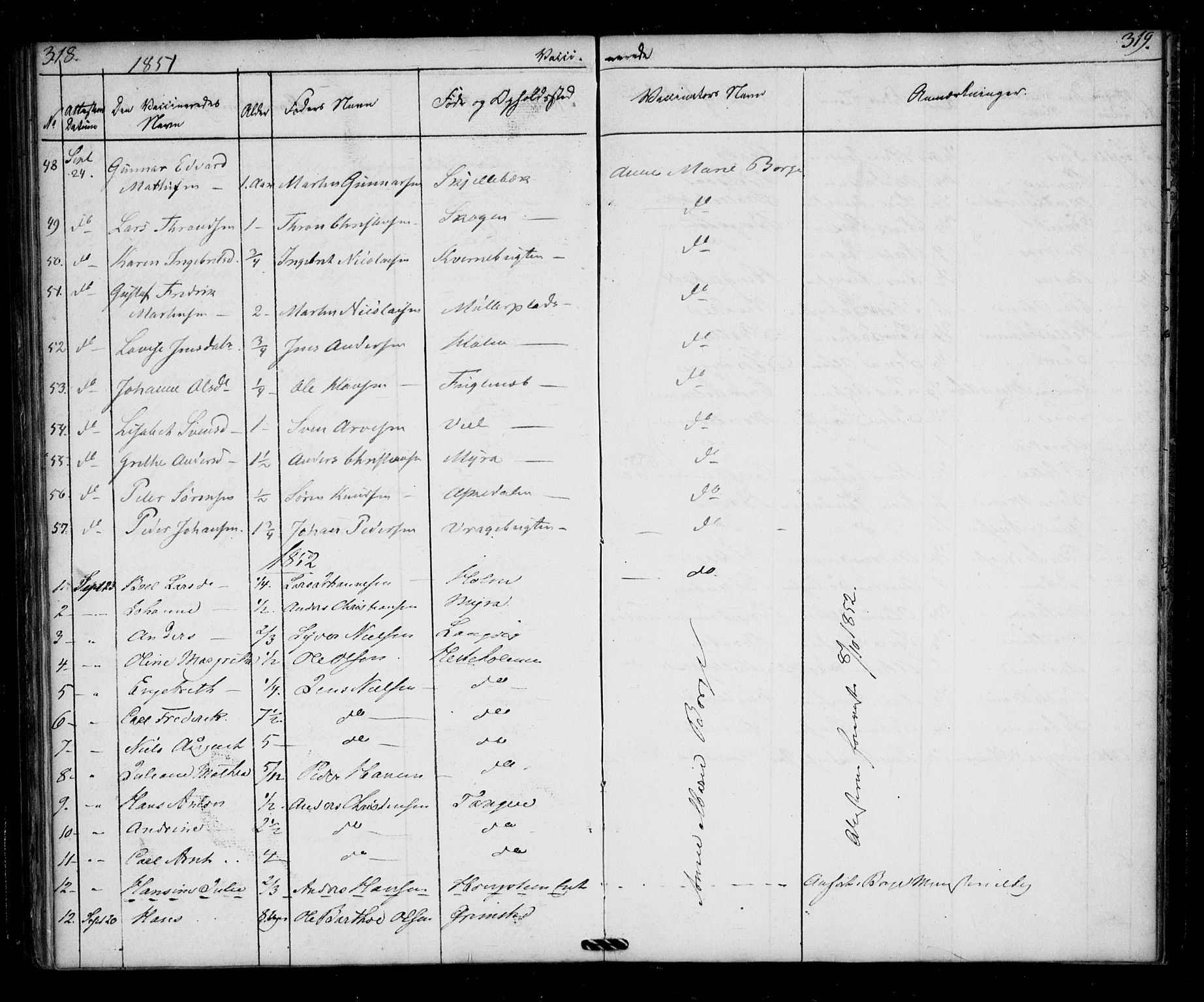 Borge prestekontor Kirkebøker, AV/SAO-A-10903/F/Fb/L0001: Parish register (official) no. II 1, 1836-1852, p. 318-319