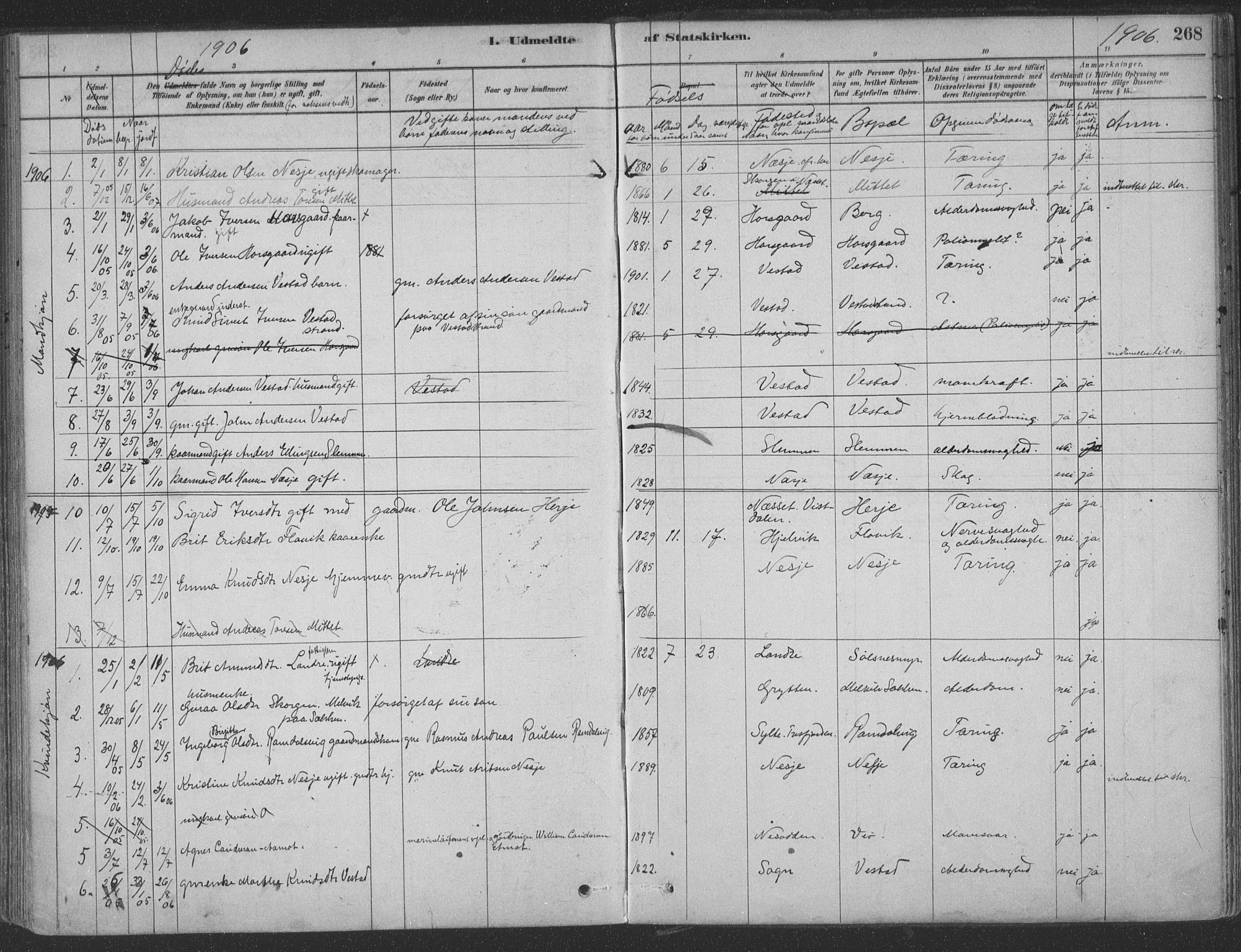 Ministerialprotokoller, klokkerbøker og fødselsregistre - Møre og Romsdal, SAT/A-1454/547/L0604: Parish register (official) no. 547A06, 1878-1906, p. 268