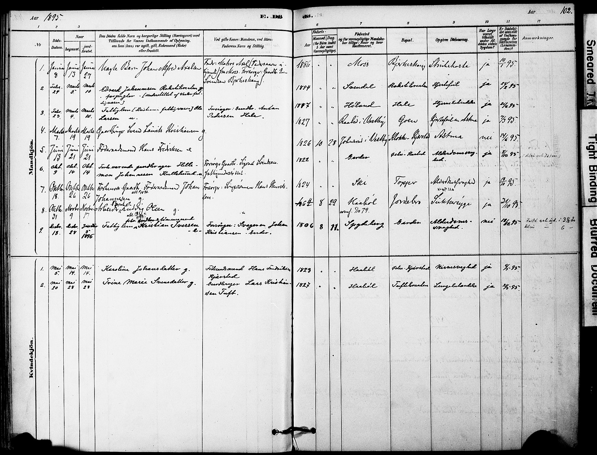 Vestby prestekontor Kirkebøker, SAO/A-10893/F/Fa/L0011: Parish register (official) no. I 11, 1878-1913, p. 102