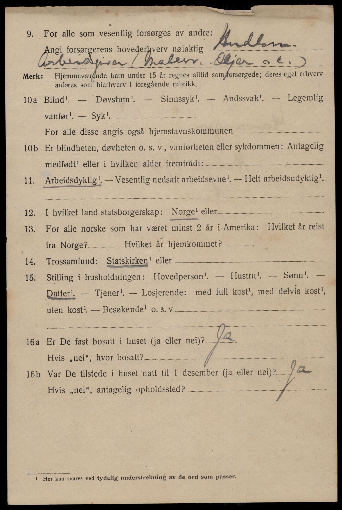 SAST, 1920 census for Stavanger, 1920, p. 112291