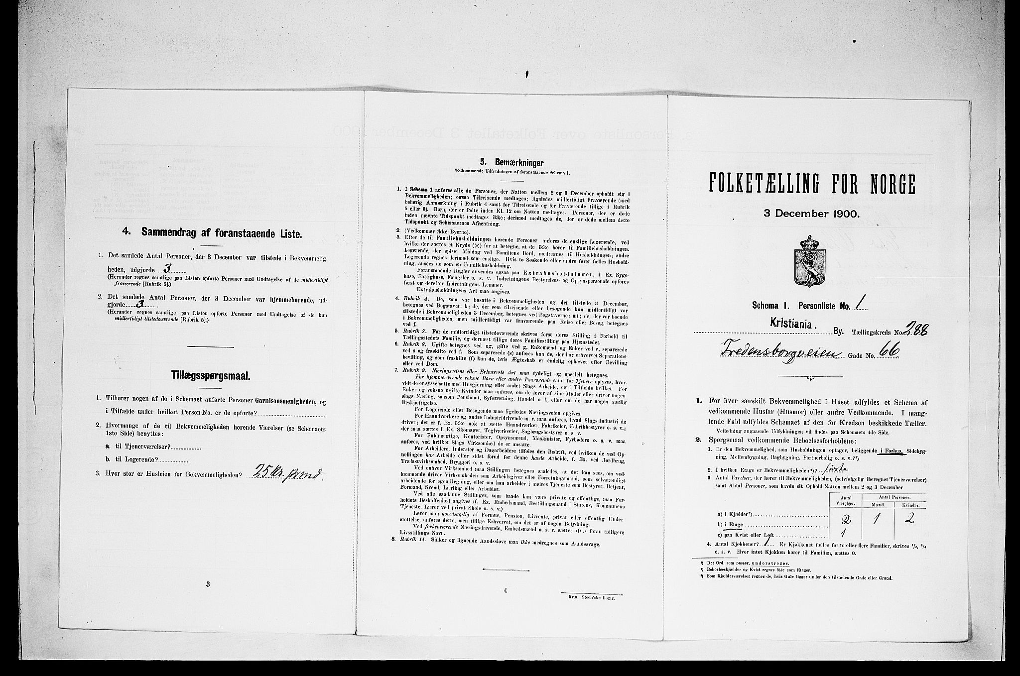 SAO, 1900 census for Kristiania, 1900, p. 25185