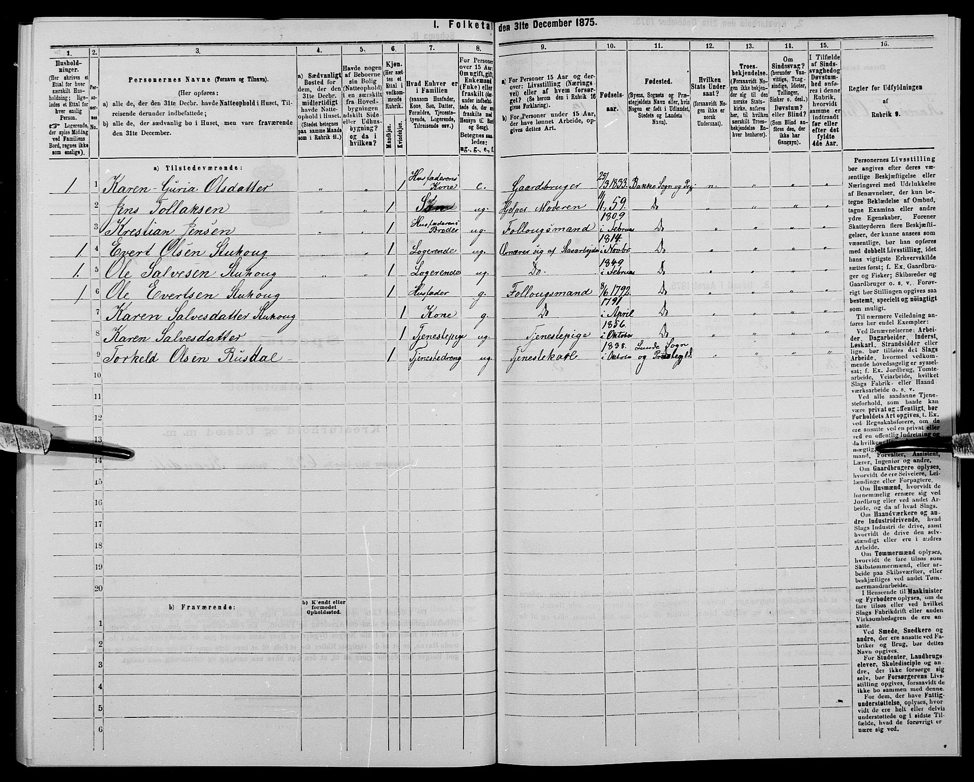 SAK, 1875 census for 1045P Bakke, 1875, p. 473