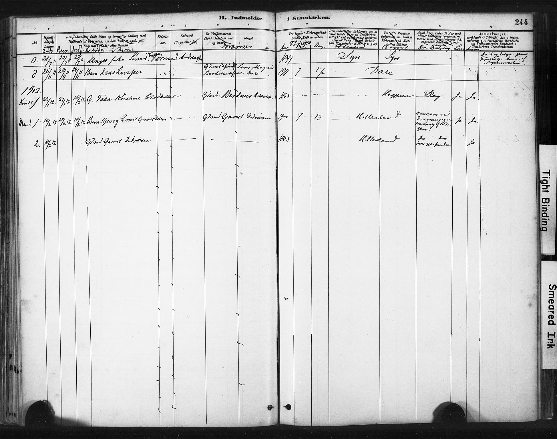 Skudenes sokneprestkontor, AV/SAST-A -101849/H/Ha/Haa/L0009: Parish register (official) no. A 6, 1882-1912, p. 244