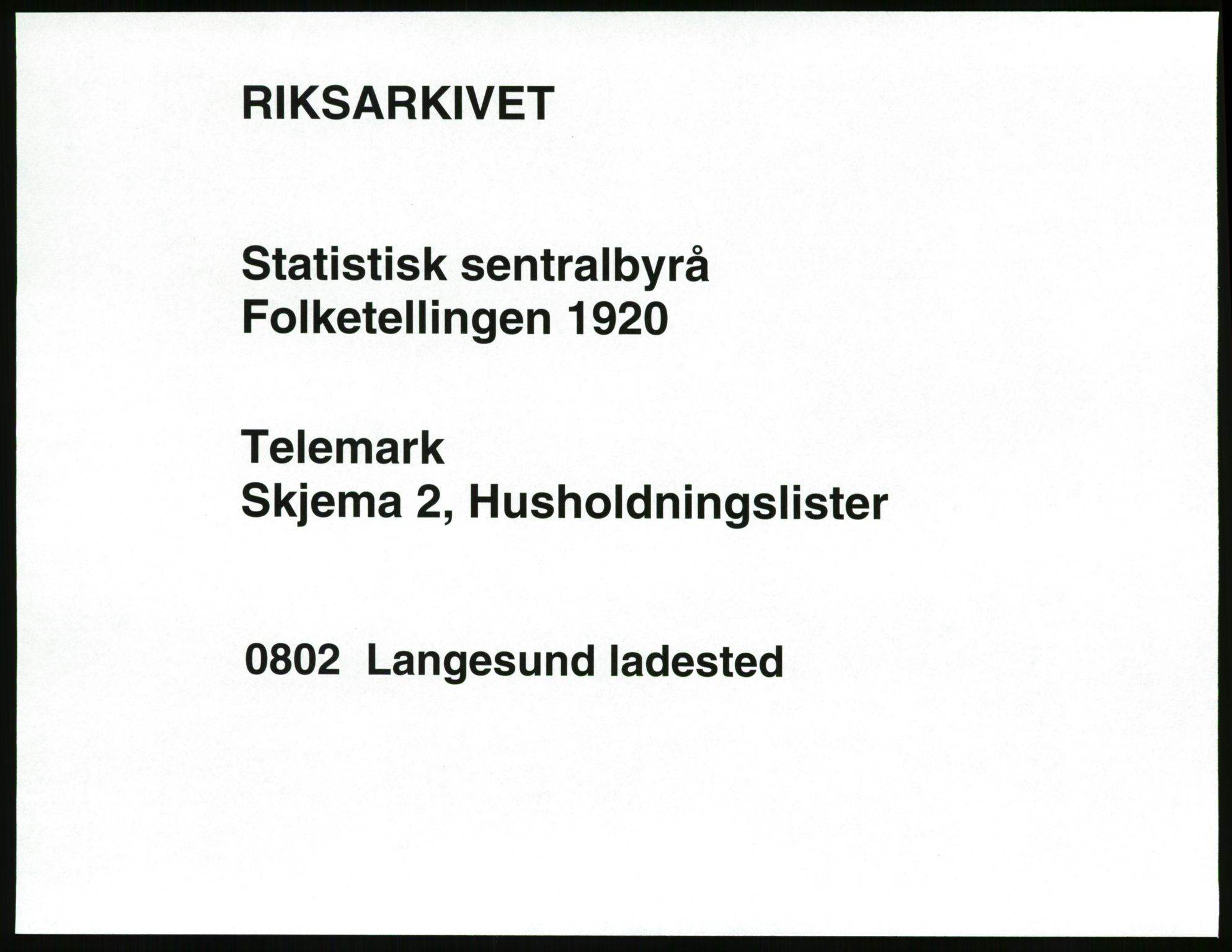 SAKO, 1920 census for Langesund, 1920, p. 741