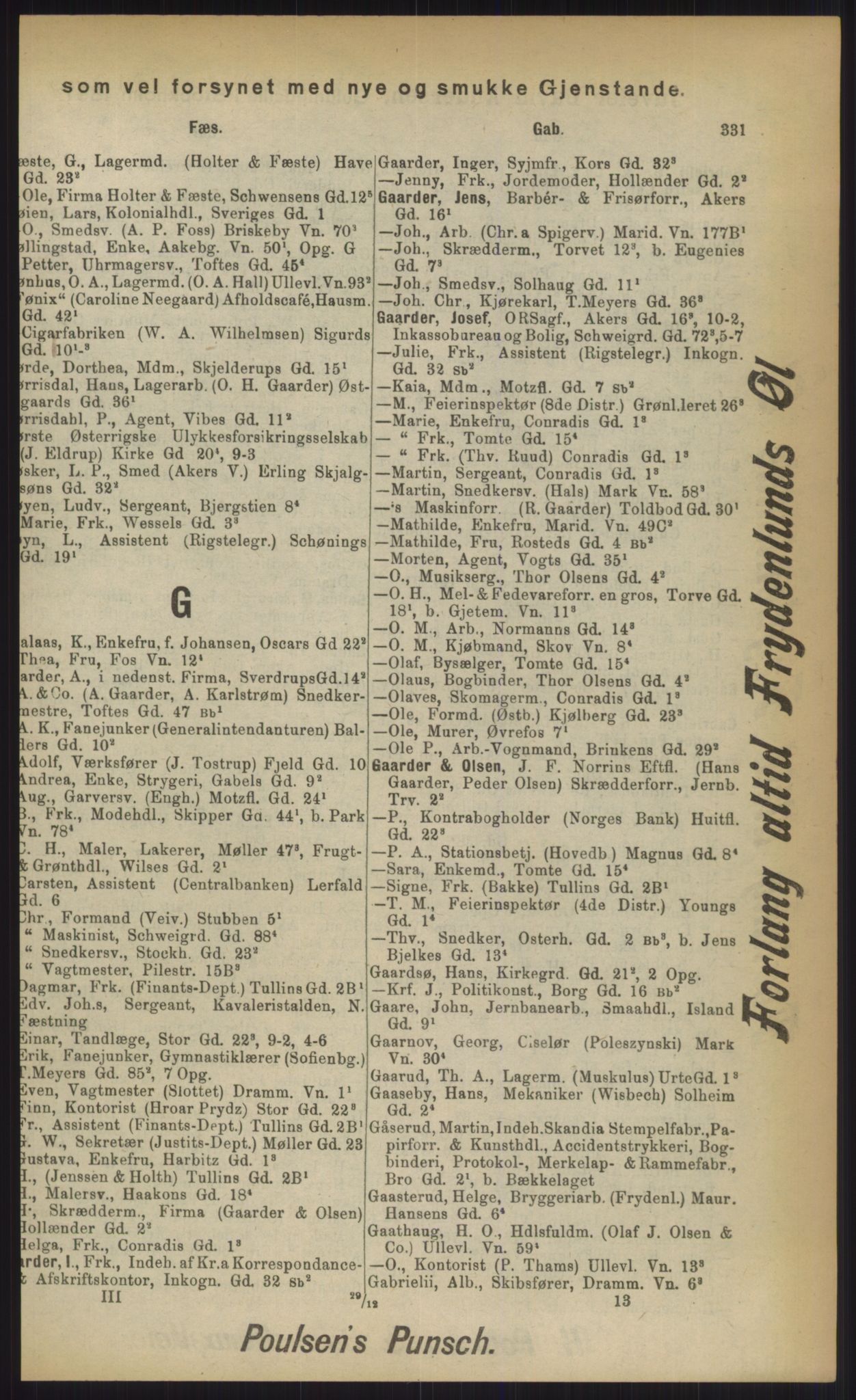 Kristiania/Oslo adressebok, PUBL/-, 1903, p. 331