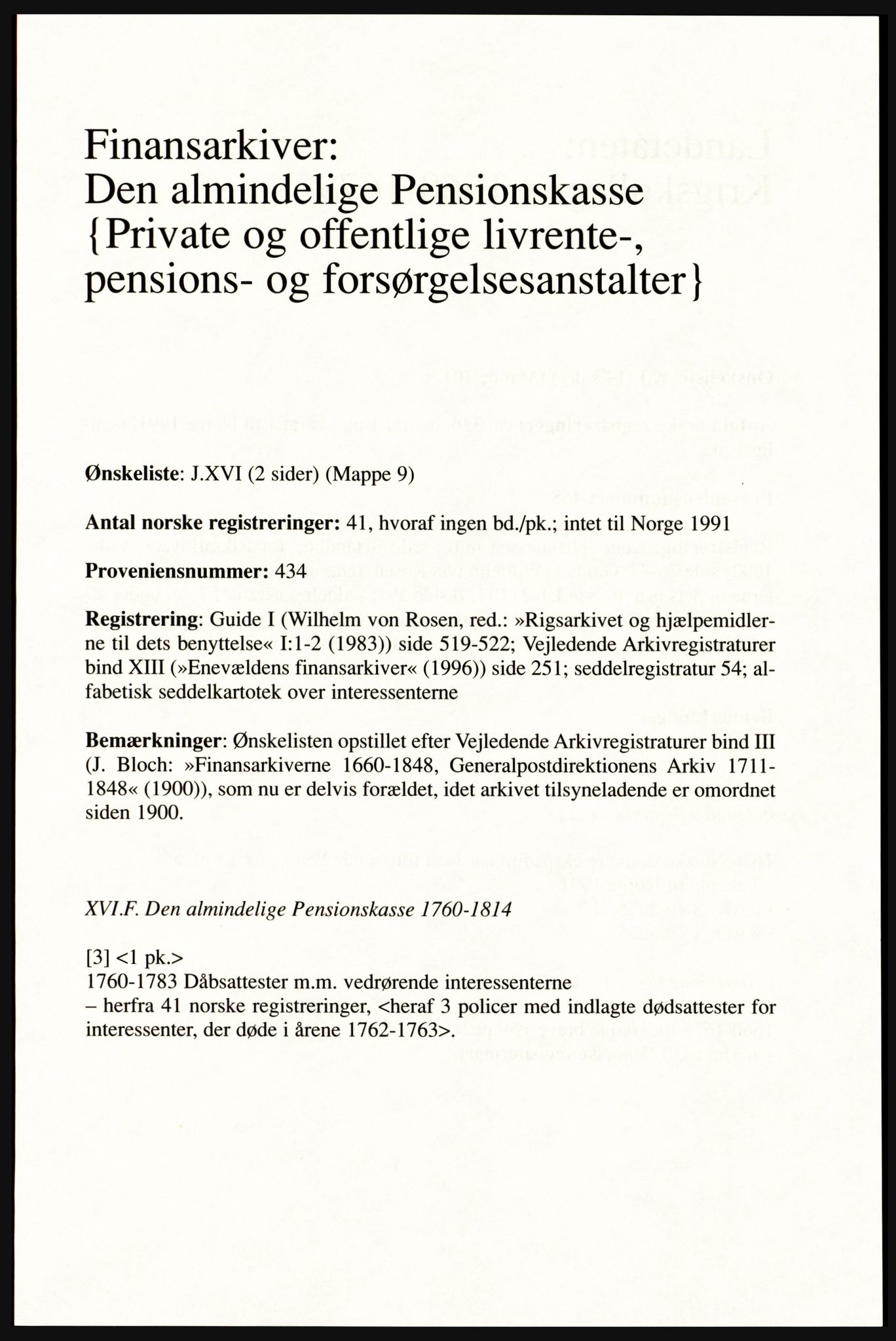 Publikasjoner utgitt av Arkivverket, PUBL/PUBL-001/A/0002: Erik Gøbel: NOREG, Tværregistratur over norgesrelevant materiale i Rigsarkivet i København (2000), 2000, p. 207