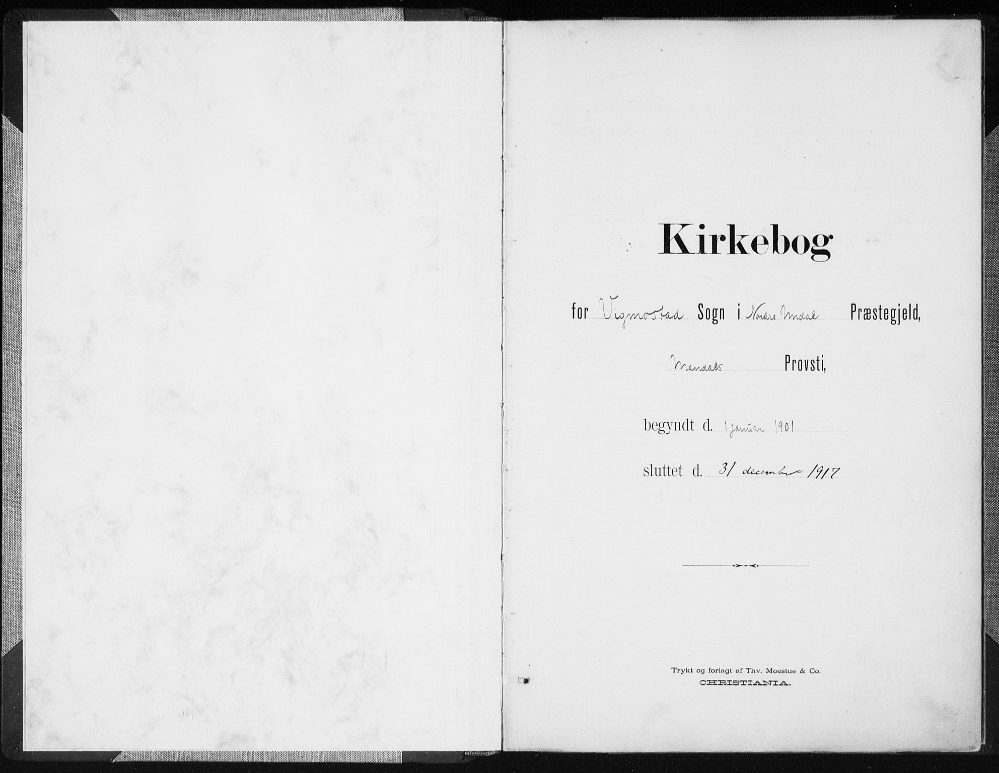 Nord-Audnedal sokneprestkontor, SAK/1111-0032/F/Fa/Fab/L0004: Parish register (official) no. A 4, 1901-1917