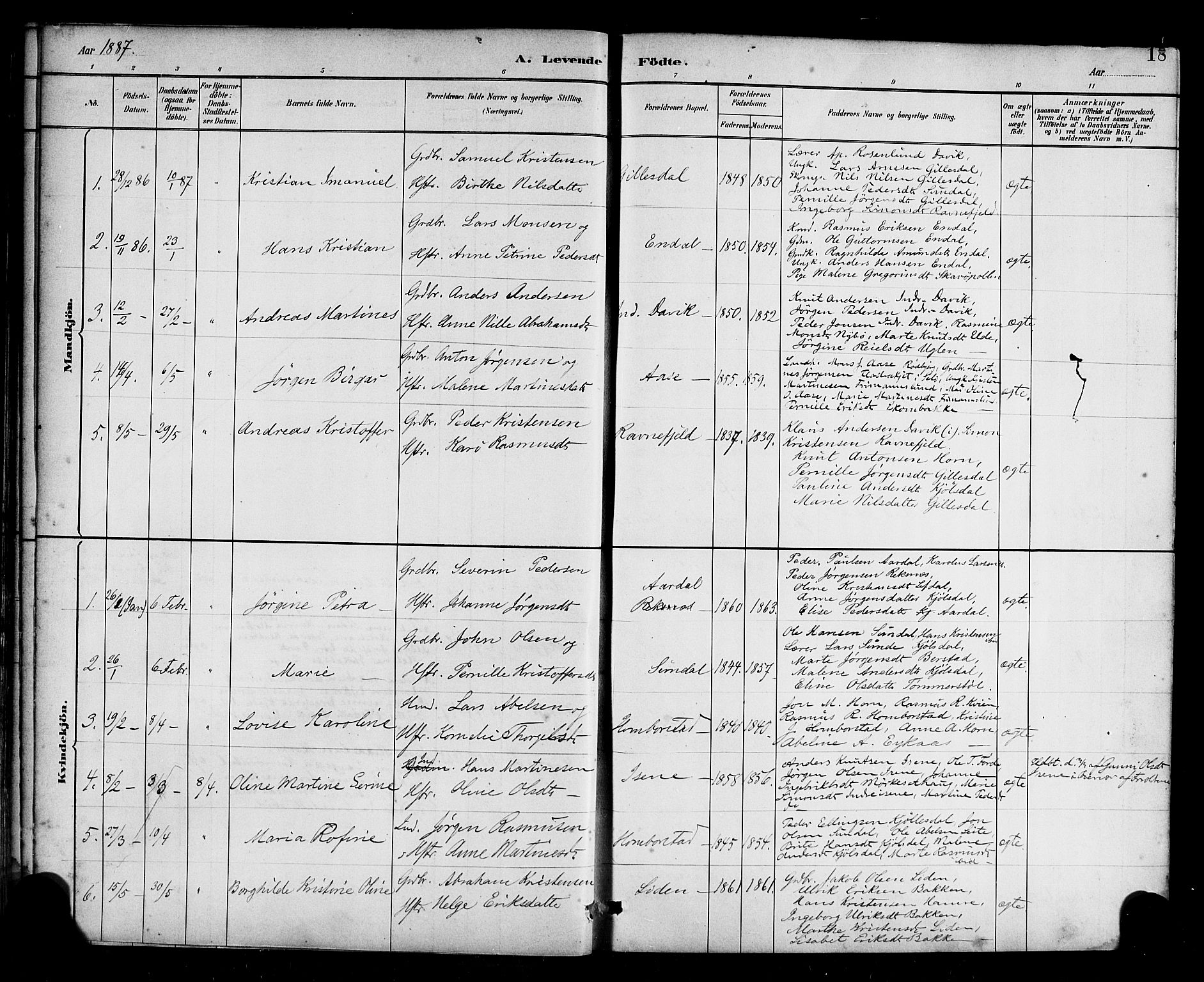 Davik sokneprestembete, AV/SAB-A-79701/H/Haa/Haab/L0001: Parish register (official) no. B 1, 1882-1900, p. 18