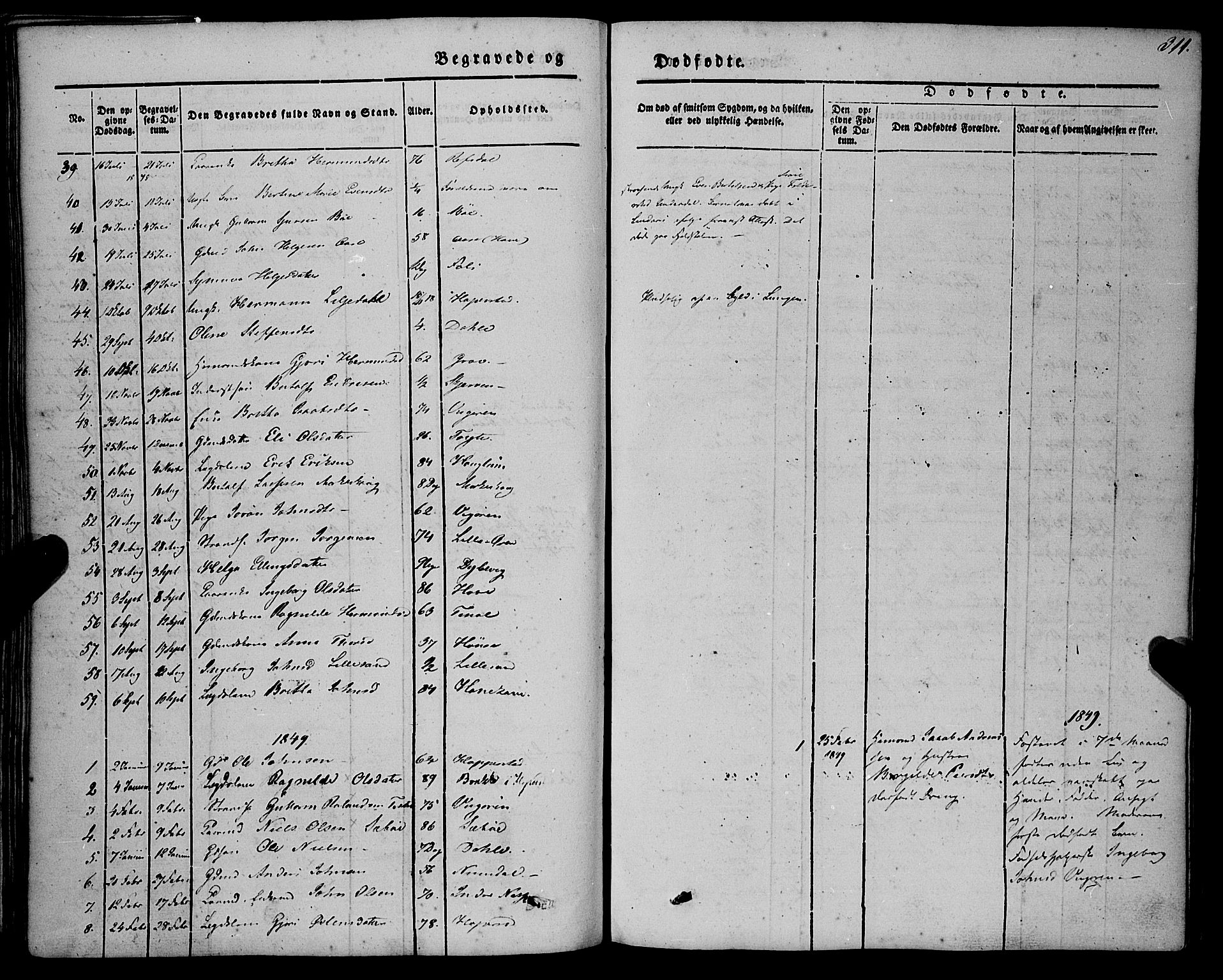 Vik sokneprestembete, AV/SAB-A-81501/H/Haa/Haaa/L0008: Parish register (official) no. A 8, 1846-1865, p. 311