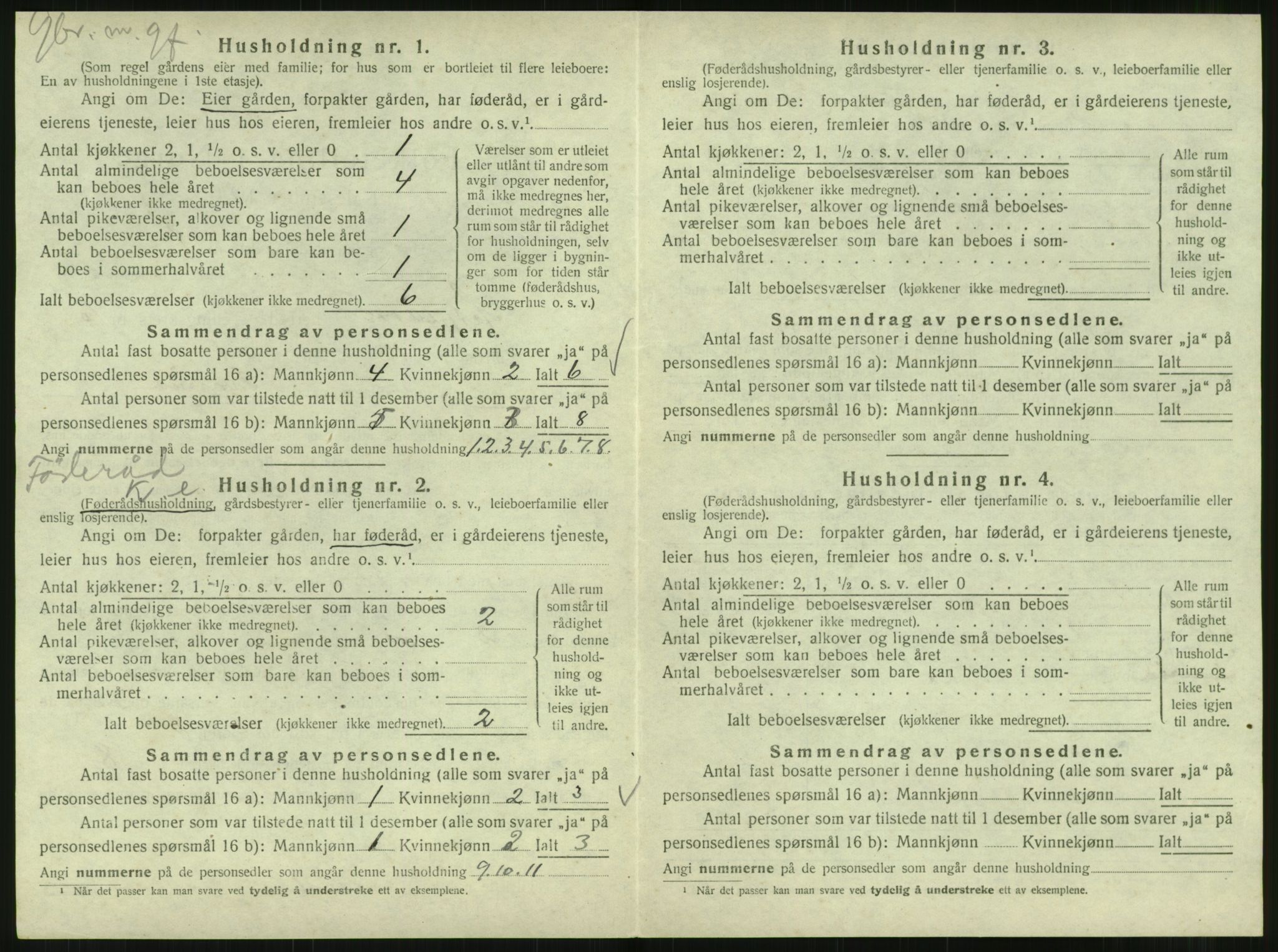 SAT, 1920 census for Hattfjelldal, 1920, p. 303