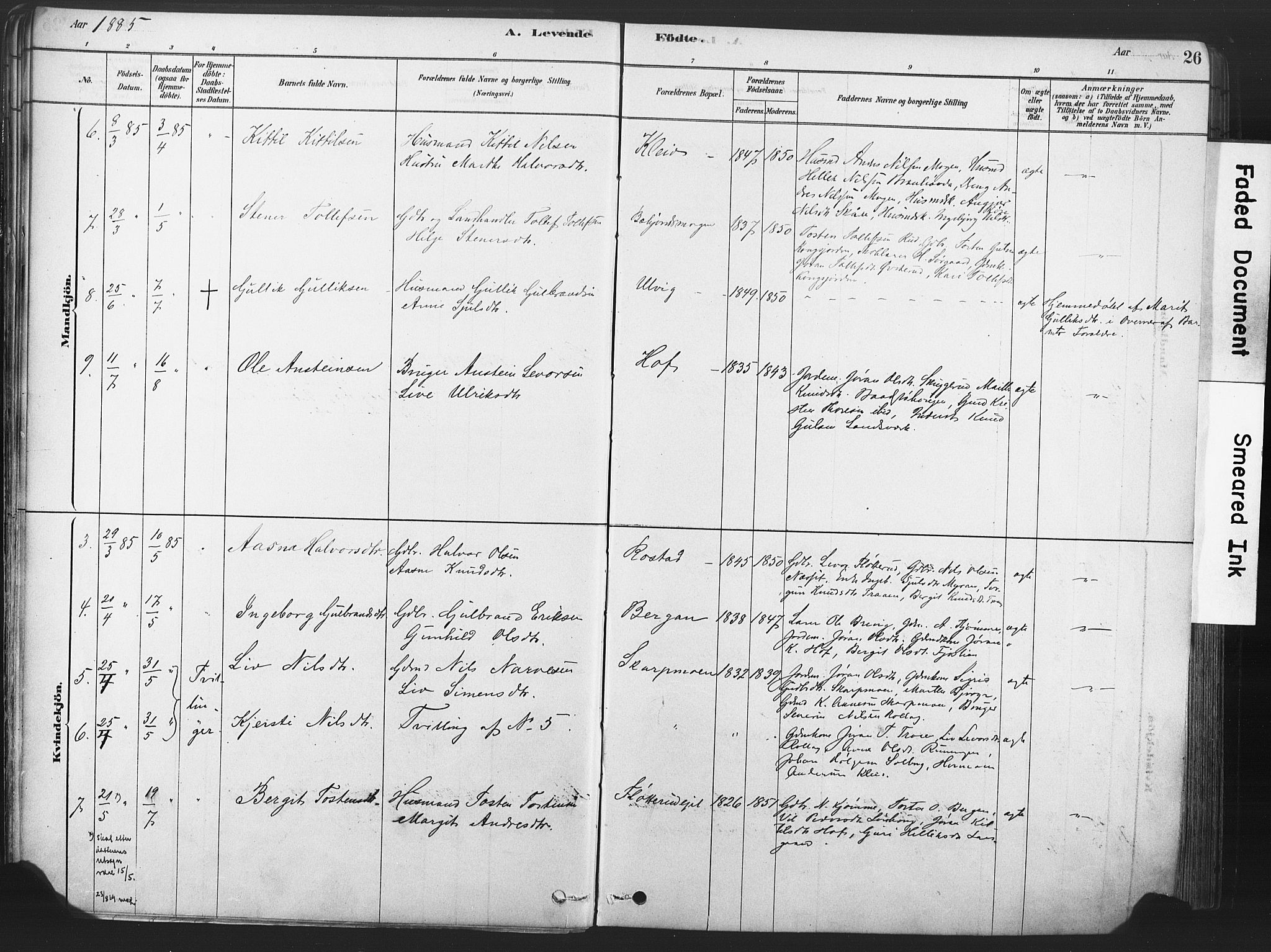 Rollag kirkebøker, AV/SAKO-A-240/F/Fa/L0011: Parish register (official) no. I 11, 1878-1902, p. 26