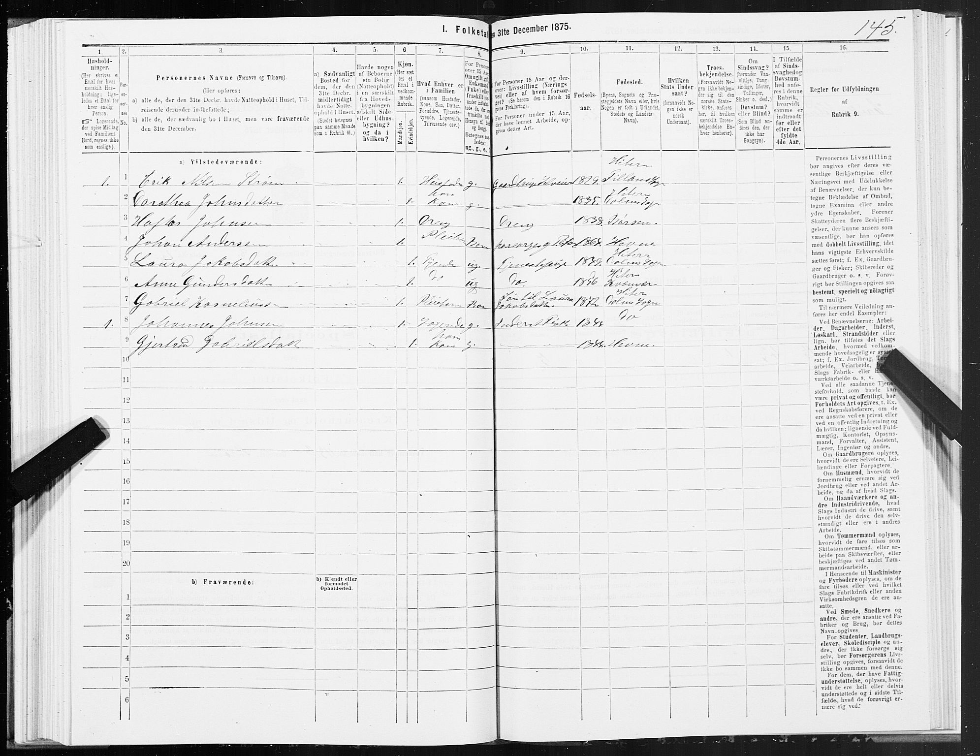 SAT, 1875 census for 1617P Hitra, 1875, p. 4145